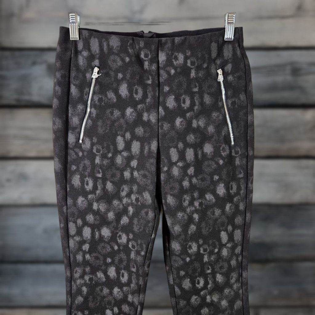 Rag & Bone rag & bone Womens Simone pants Sz 6 Black Leopard Print Zip Pockets Ankle Skinny Velvet? (Note: original doesn't specify velvet) Size 28" / US 6 / IT 42 - 1 Thumbnail