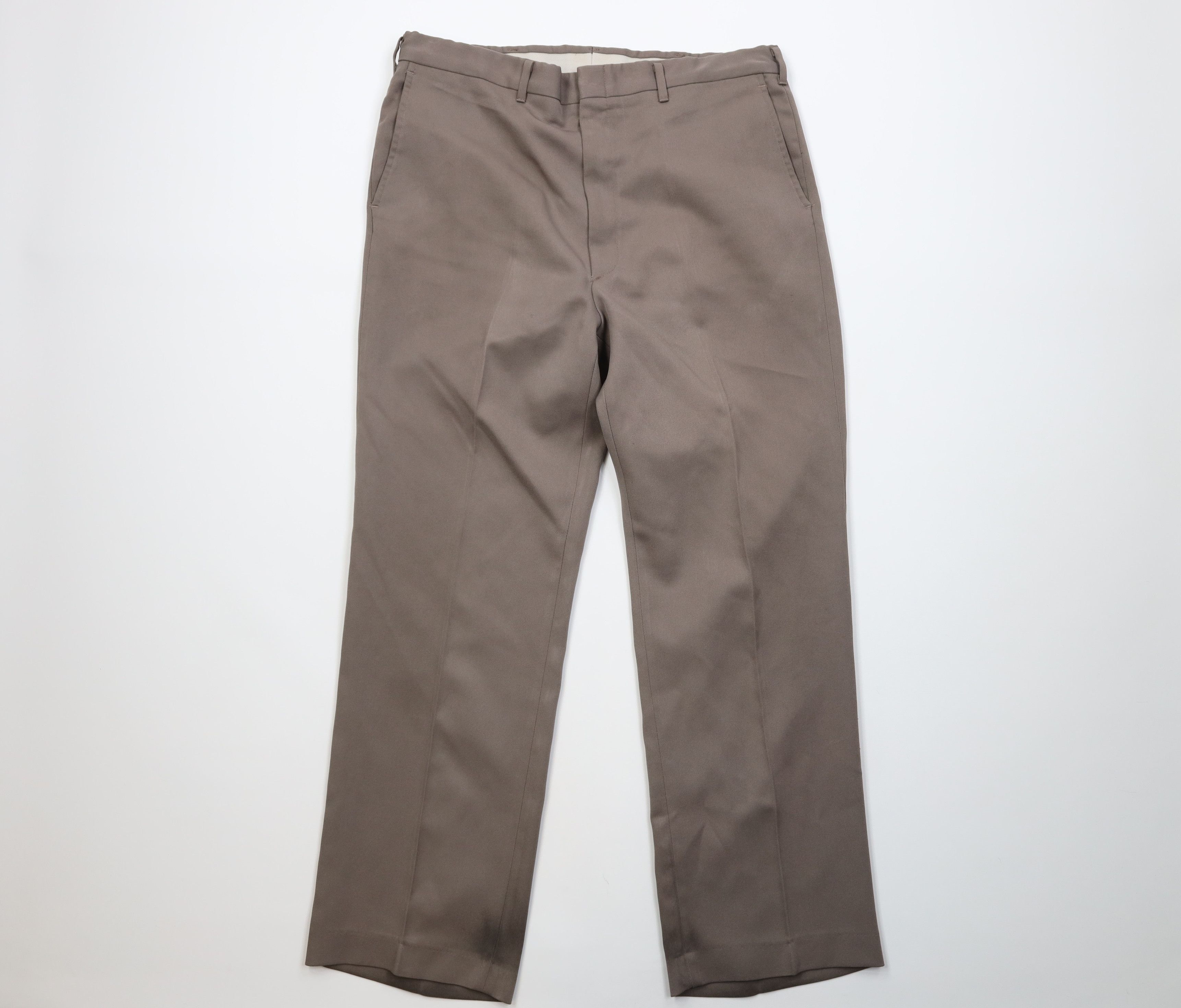 Vintage Vintage 70s Streetwear Knit Wide Leg Chino Pants Beige USA Size US 36 / EU 52 - 1 Thumbnail