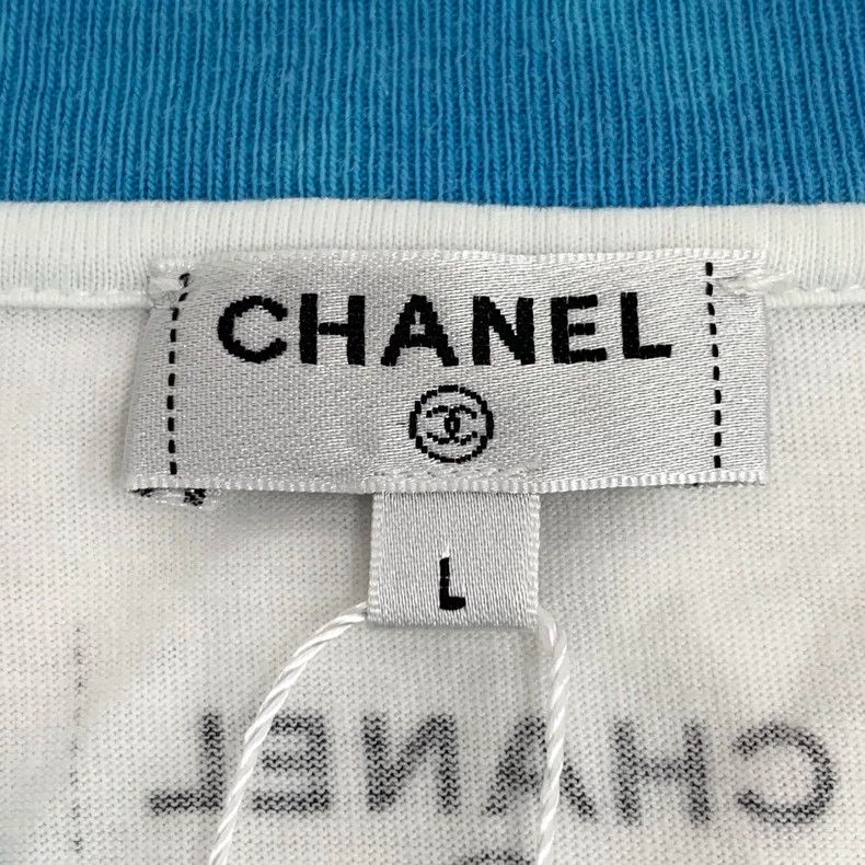 Chanel Chanel Cuba series white logo letter print cotton round-ne Size L / US 10 / IT 46 - 5 Thumbnail