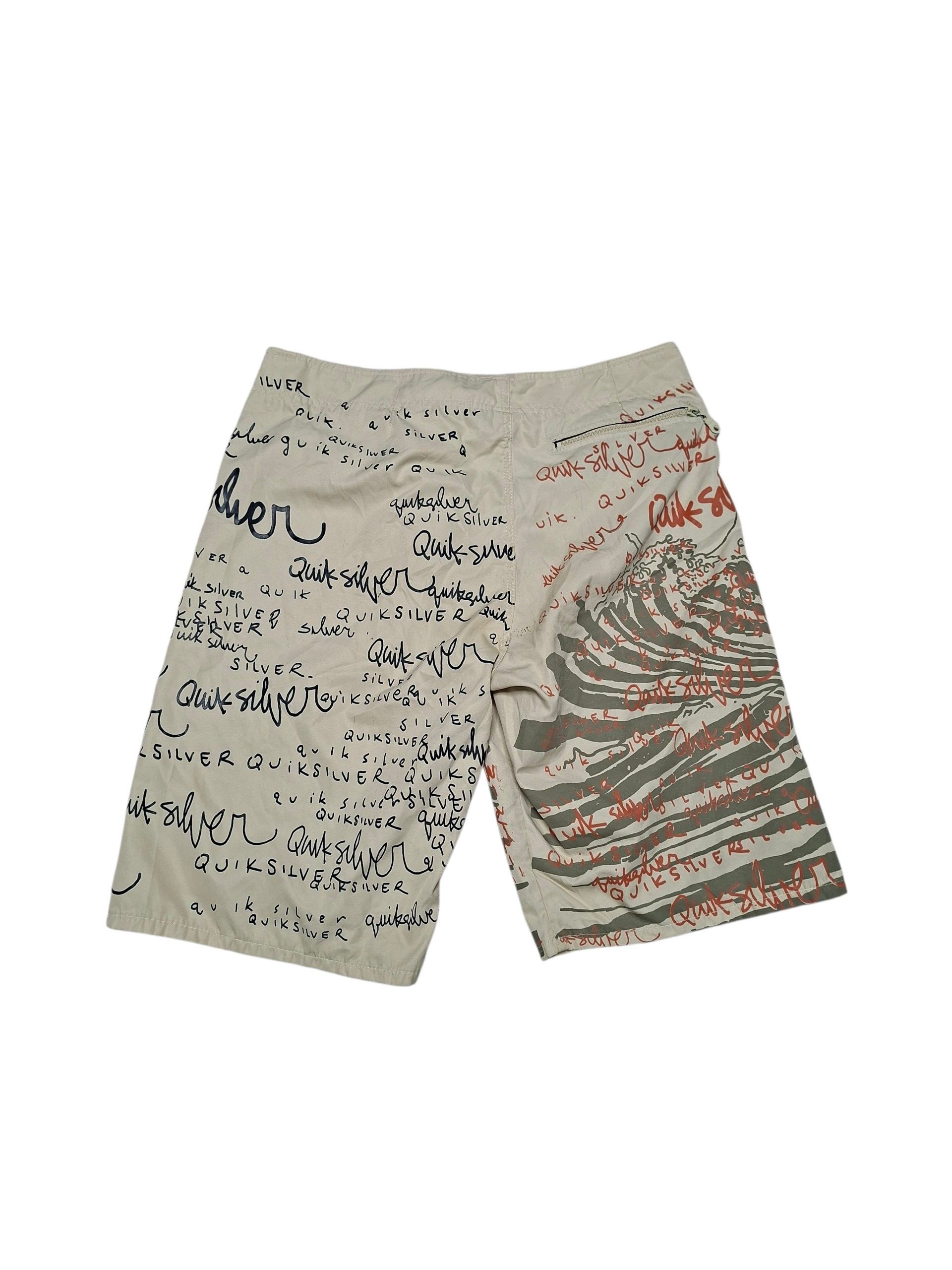 Quiksilver QUIKSILVER VINTAGE BIG LOGO NYLON SURF STYLE SHORTS Size US 32 / EU 48 - 2 Thumbnail