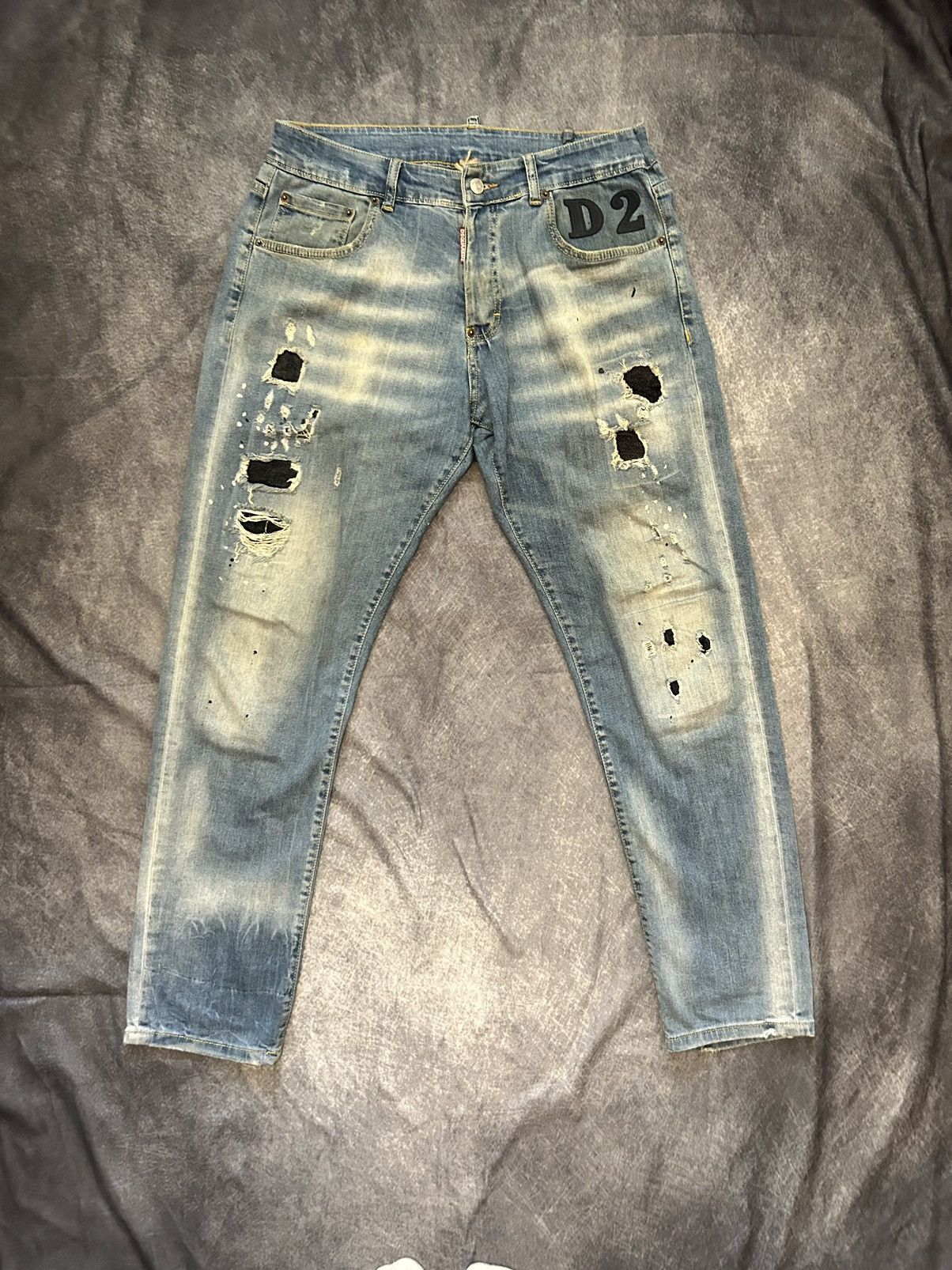 Dsquared2 DQUARED2 Ripped Denim Jeans Size US 34 / EU 50 - 1 Thumbnail