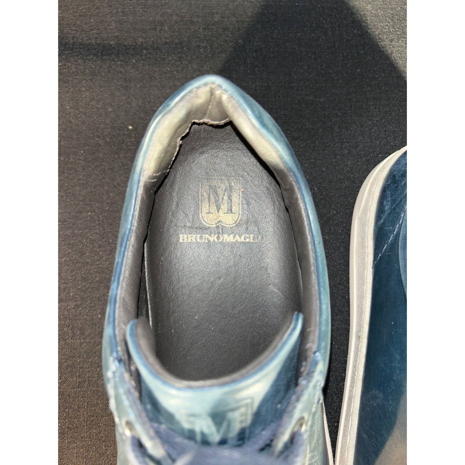 Bruno Magli Bruno Magli Mens Leather Casual Blue Sneakers Lace Up Size US 8.5 / EU 41-42 - 5 Thumbnail