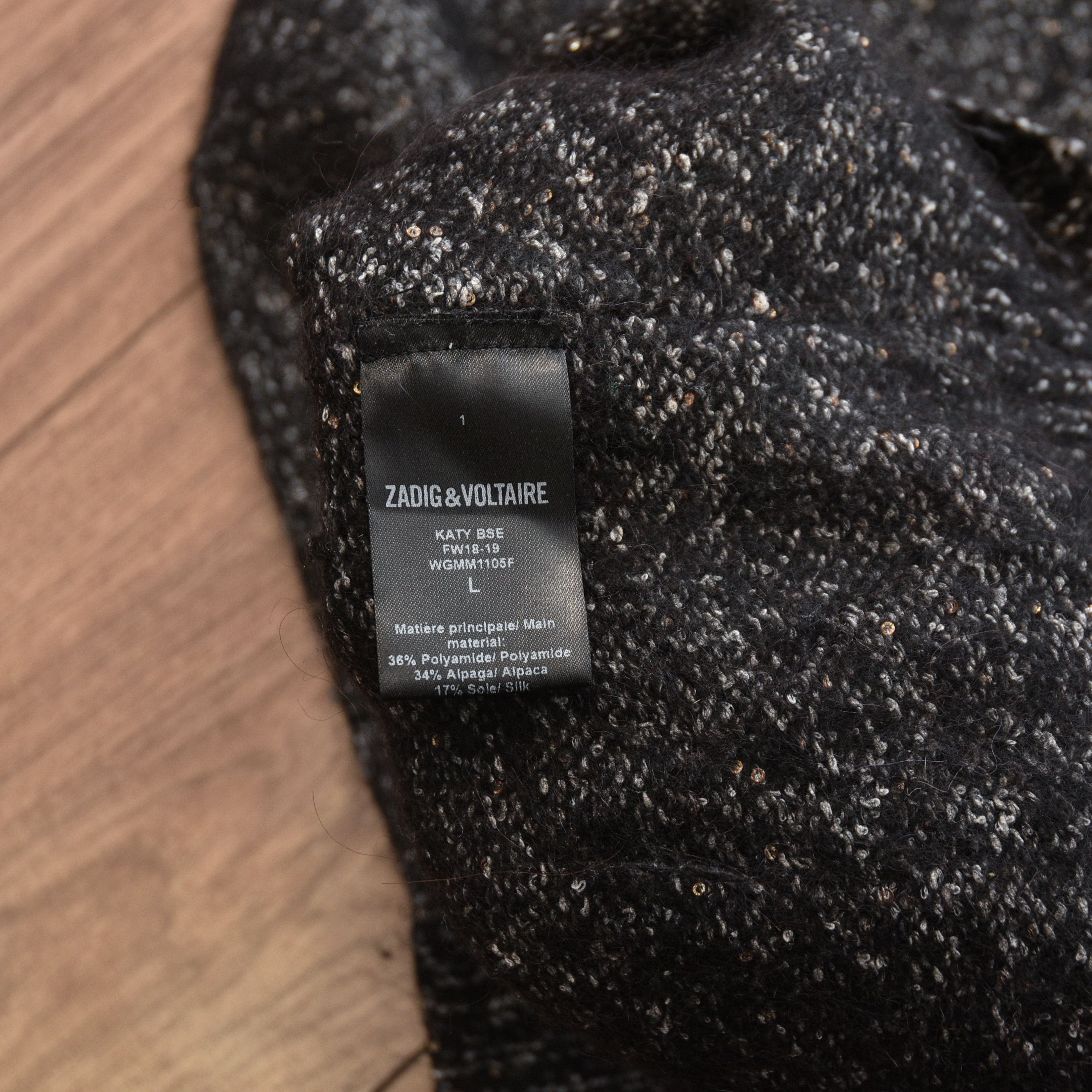 Zadig & Voltaire ZADIG VOLTAIRE Katy Bse Alpaca Silk Knit Sweater Sequin sz L Size L / US 10 / IT 46 - 10 Thumbnail