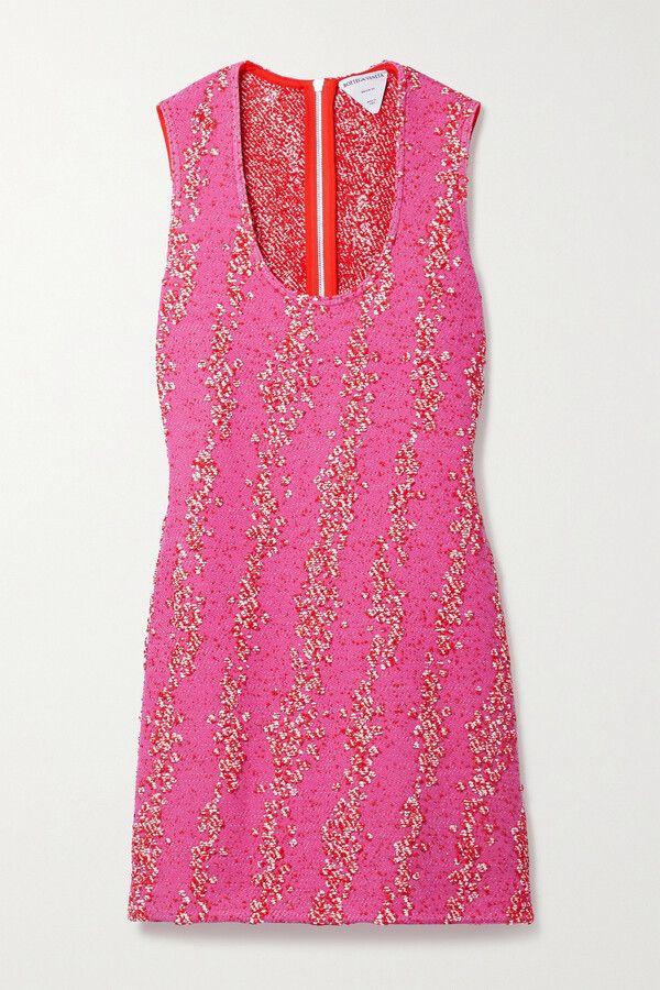 Bottega Veneta o1y0725 Sleeveless Mini Dress in Fuchsia Size M / US 6-8 / IT 42-44 - 1 Thumbnail