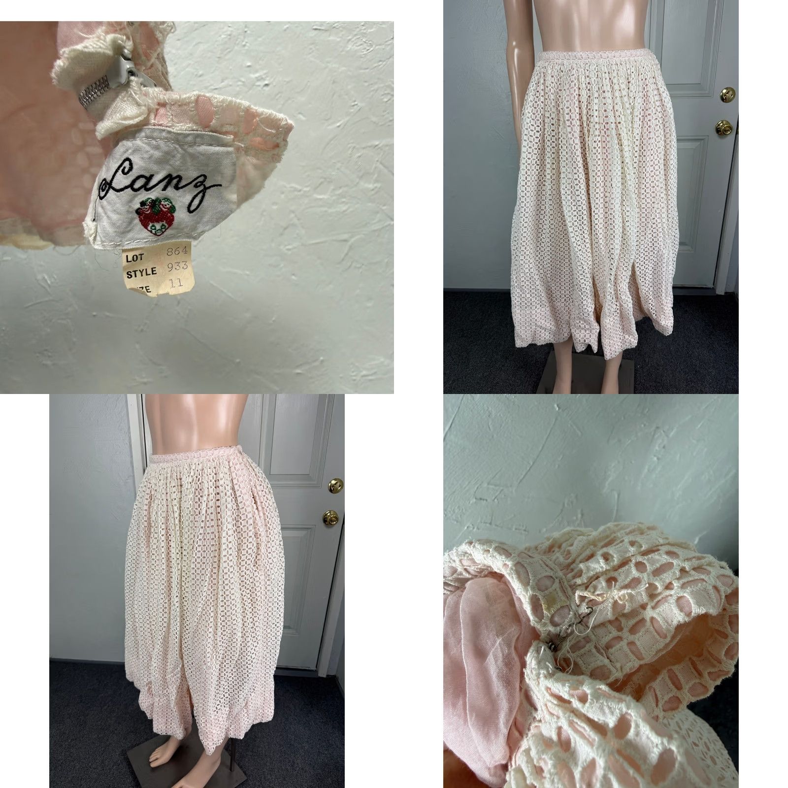 Vintage VINTAGE Lanz Cotton Dress 2 piece set Party Eyelet 50s 11 Orignal Size XXS / US 00 / IT 34 - 8 Thumbnail