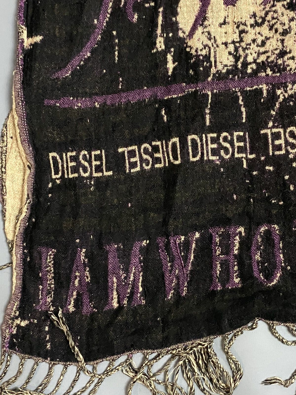 Diesel Women’s Diesel Graphic Fringe Scarf Shawl Viscose 172x64cm Size ONE SIZE - 3 Thumbnail
