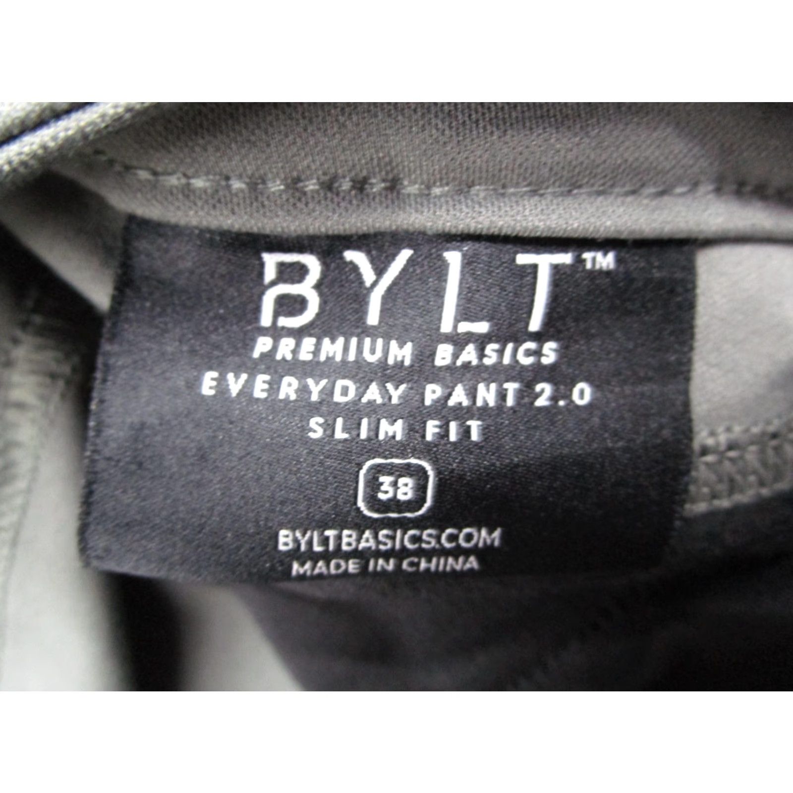 Vintage BYLT Everyday Pant 2.0 Slim Fit Mens 38 Gray Chino Pants Casual Performance 5-Pocket Stretch Size US 38 / EU 54 - 3 Thumbnail