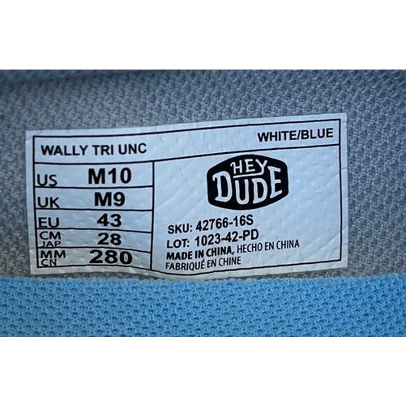 Other Hey Dude Wally Tri Shoes Size 10 Blue UNC Tar Heels Slip On Size US 10 / EU 43 - 6 Thumbnail