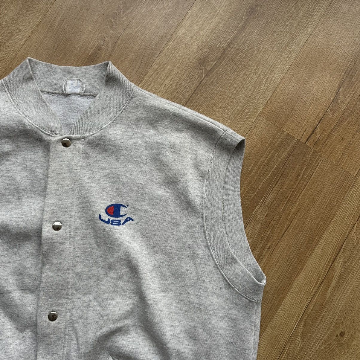 Champion Vintage Champions 90s Reverse Weave Button Vest Sweatshirt Size US XL / EU 56 / 4 - 4 Thumbnail