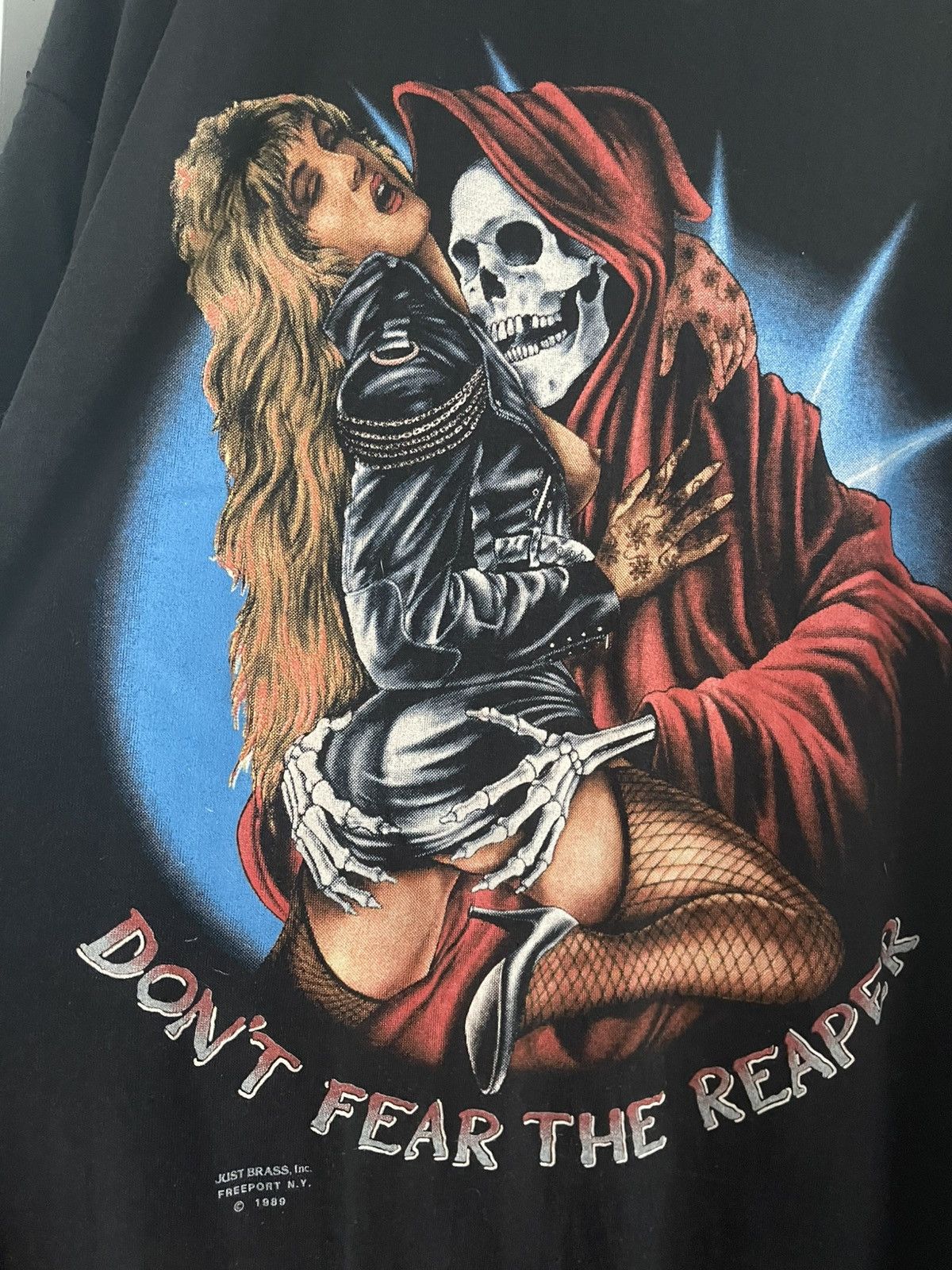 Harley Davidson × Vintage JUST BRASS REAPER TEE 1989 Size US XL / EU 56 / 4 - 2 Thumbnail