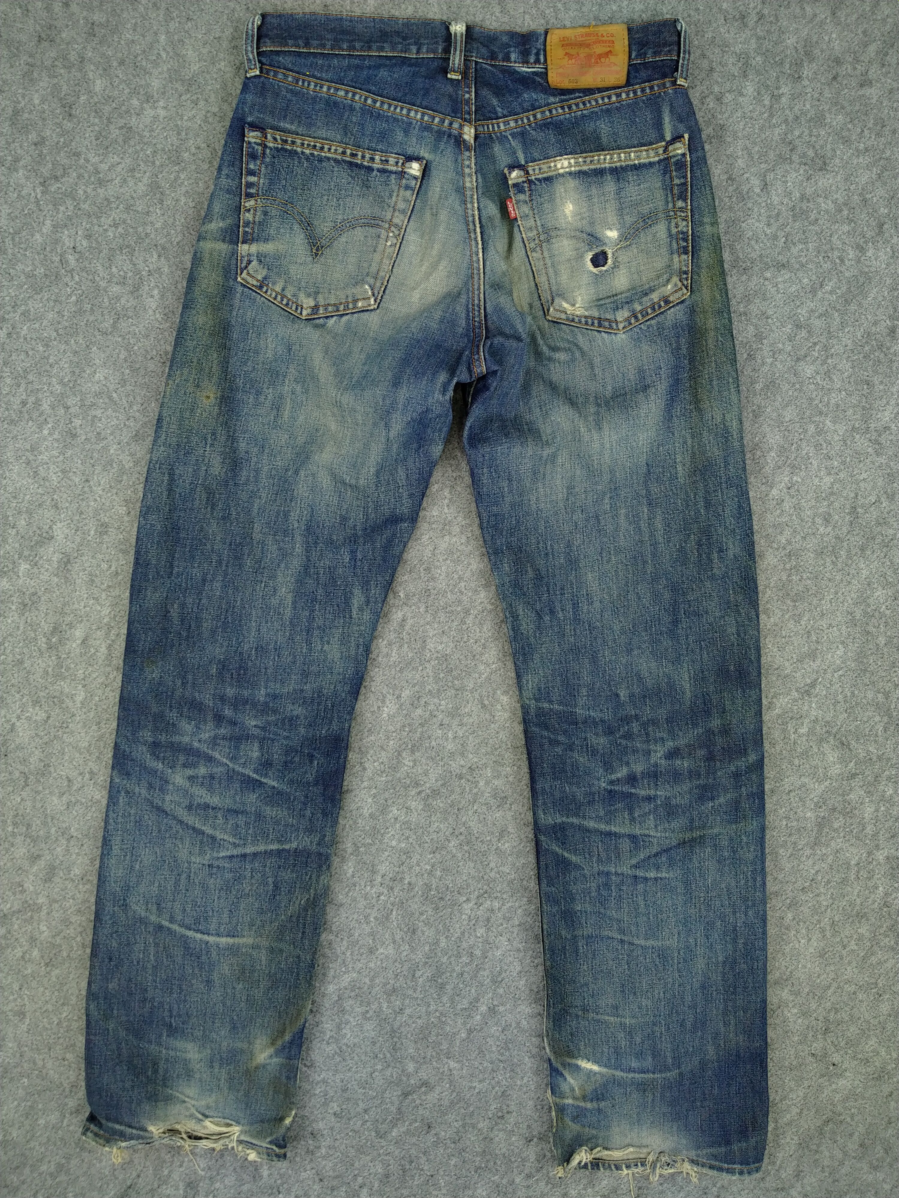 Japanese Brand Dirty Blue Vintage Levi's 503 Jeans 32x34 Denim -JN901 Size US 32 / EU 48 - 2 Thumbnail