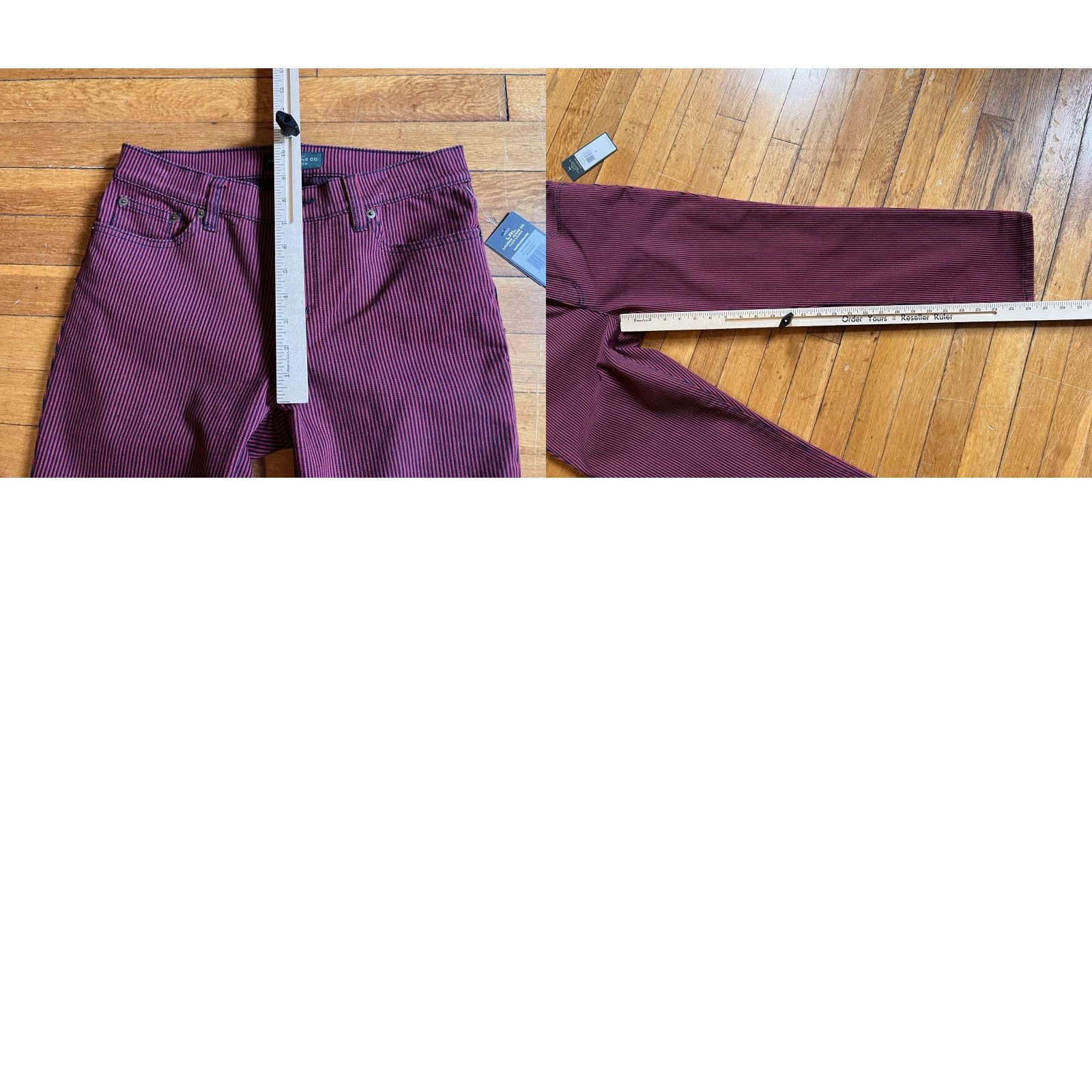 Ralph Lauren Lauren Ralph Lauren Jeans Women's Petite 6P Straight Red Indigo Pinstripe Modern Size 28" / US 6 / IT 42 - 9 Thumbnail
