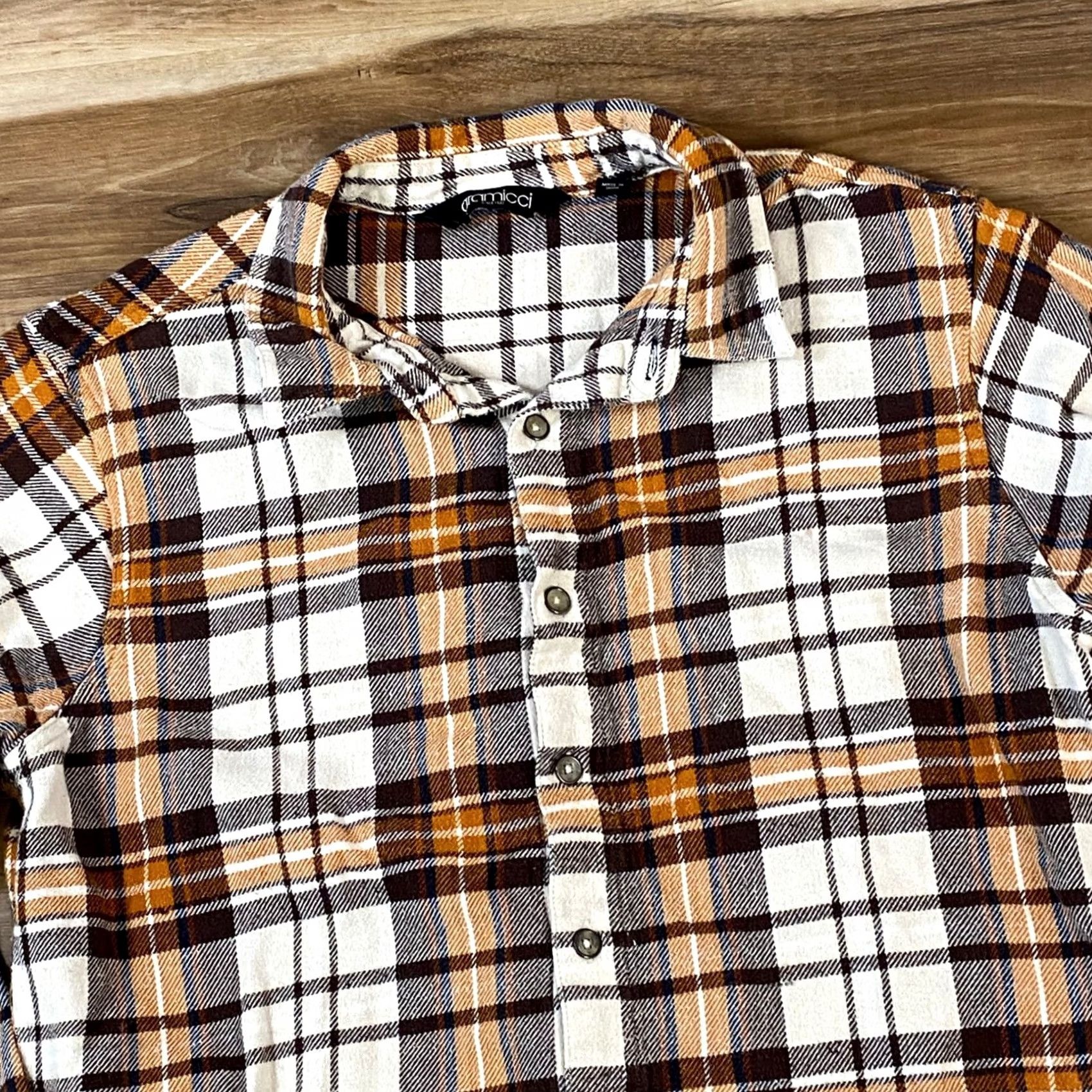 Gramicci Gramicci Flannel Shirt Mens M Plaid Button-Down Brown Orange Gorpcore Casual Size US M / EU 48-50 / 2 - 2 Thumbnail