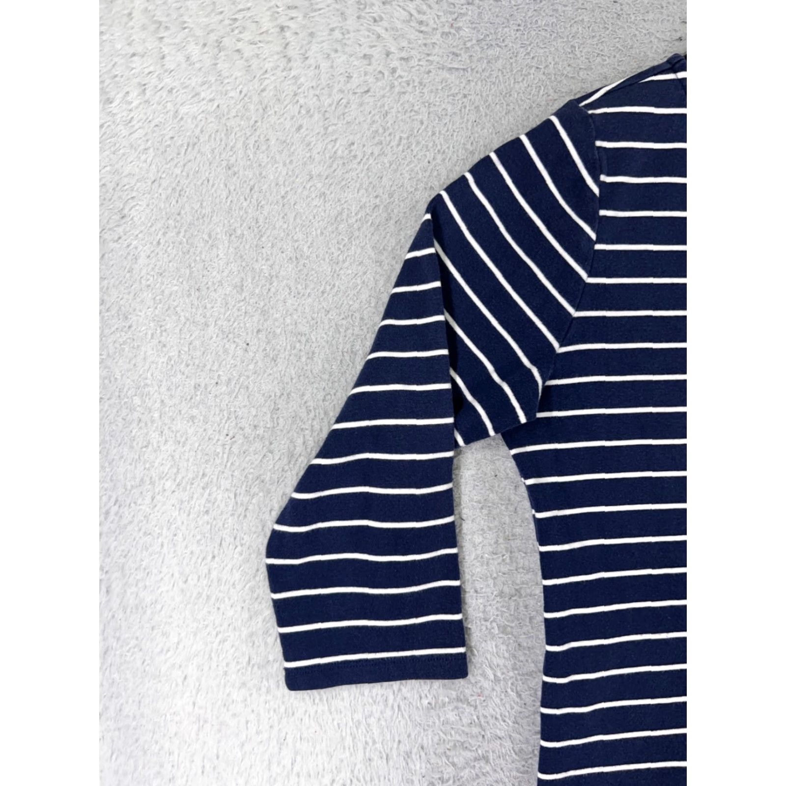 Polo Ralph Lauren VINTAGE Polo Ralph Lauren Shirt Juniors XL Blue Stripe 3/4 Sleeve Round Neck Casual Cotton Size XL / US 12-14 / IT 48-50 - 6 Thumbnail