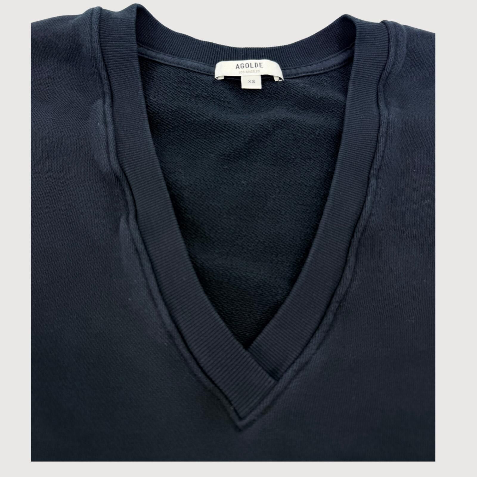 Agolde Agolde Low V Neck French Terry Sweatshirt Navy XS Size US XS / EU 42 / 0 - 4 Thumbnail