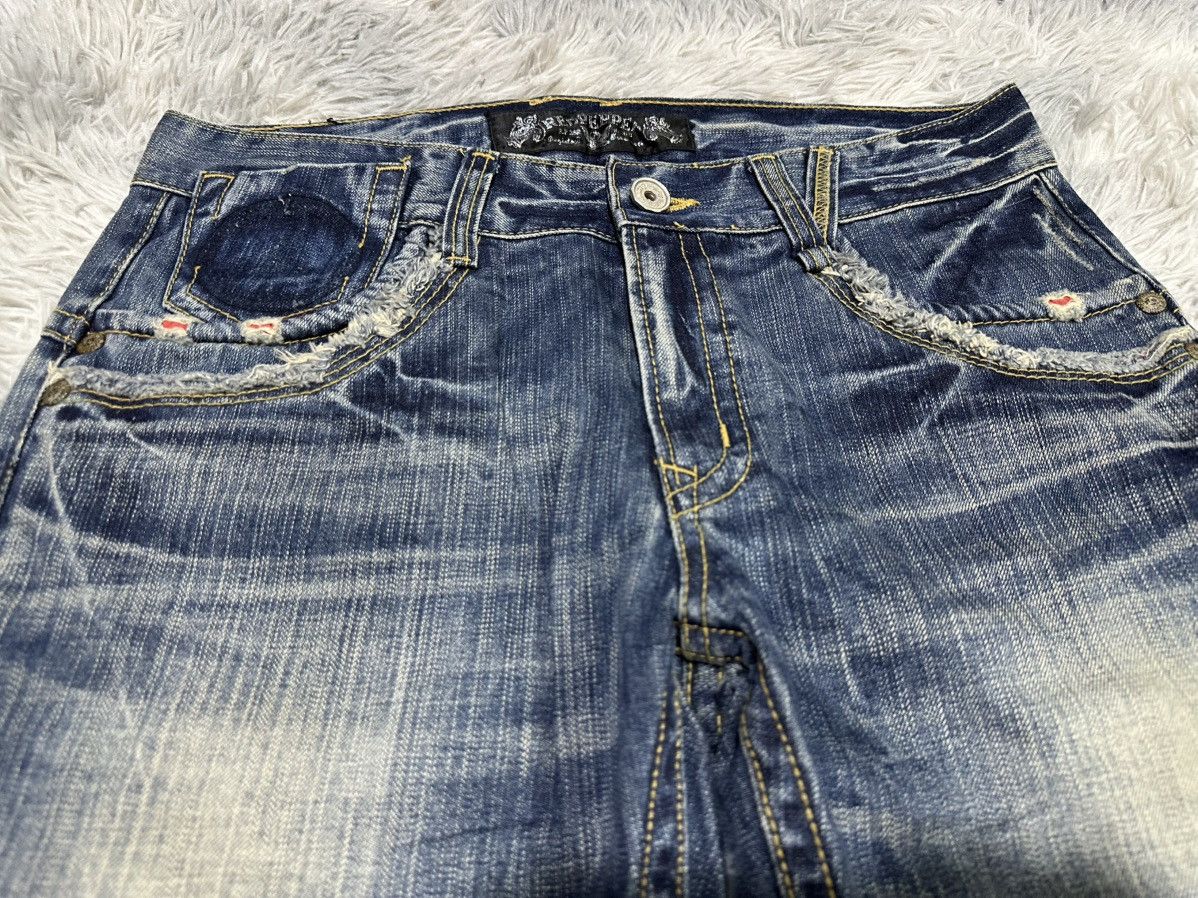 Japanese Brand 🔥Sick Y2K Red Pepper Jeans Flared Denim Distressed Size US 34 / EU 50 - 4 Thumbnail