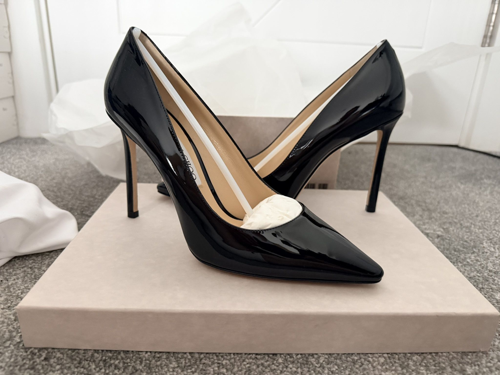 Jimmy Choo Jimmy Choo Romy 100 Black 39 EU Size US 9 / IT 39 - 1 Thumbnail