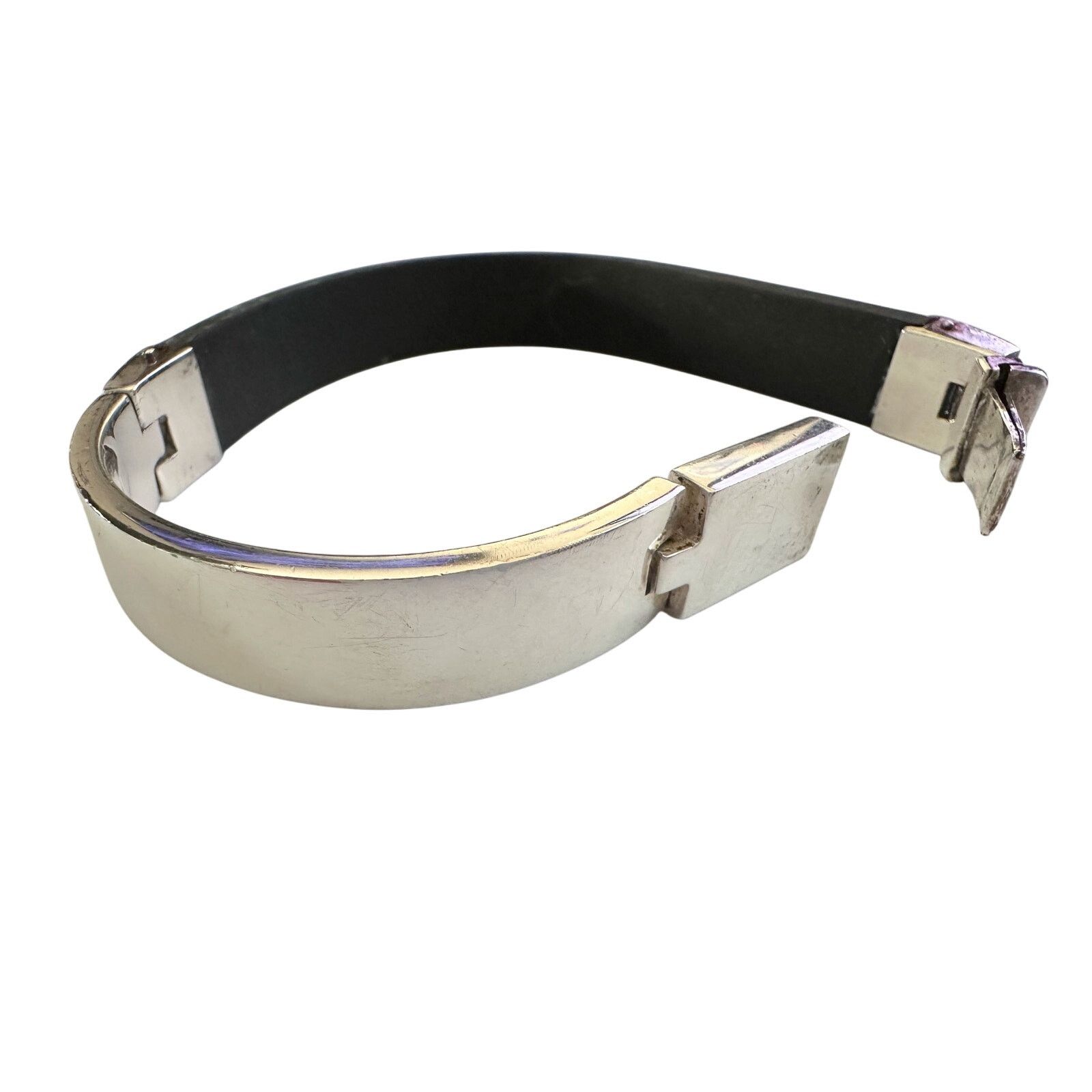 Gucci Gucci Rubber and Sterling Silver ID Bracelet- Full Inclusion Size ONE SIZE - 6 Thumbnail
