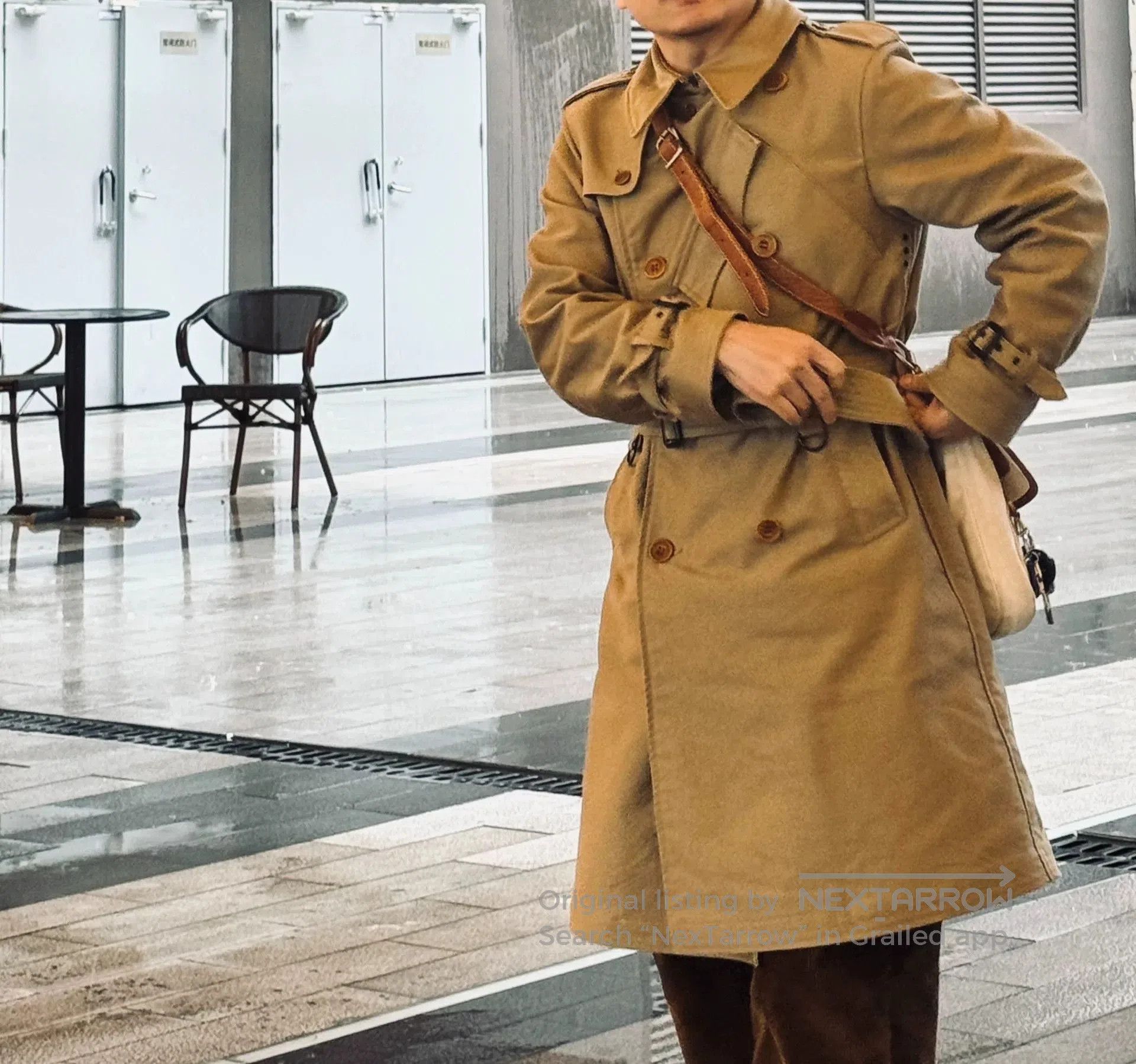 Freewheelers stylish desert yellow trench coat for spring. Size US M / EU 48-50 / 2 - 3 Thumbnail