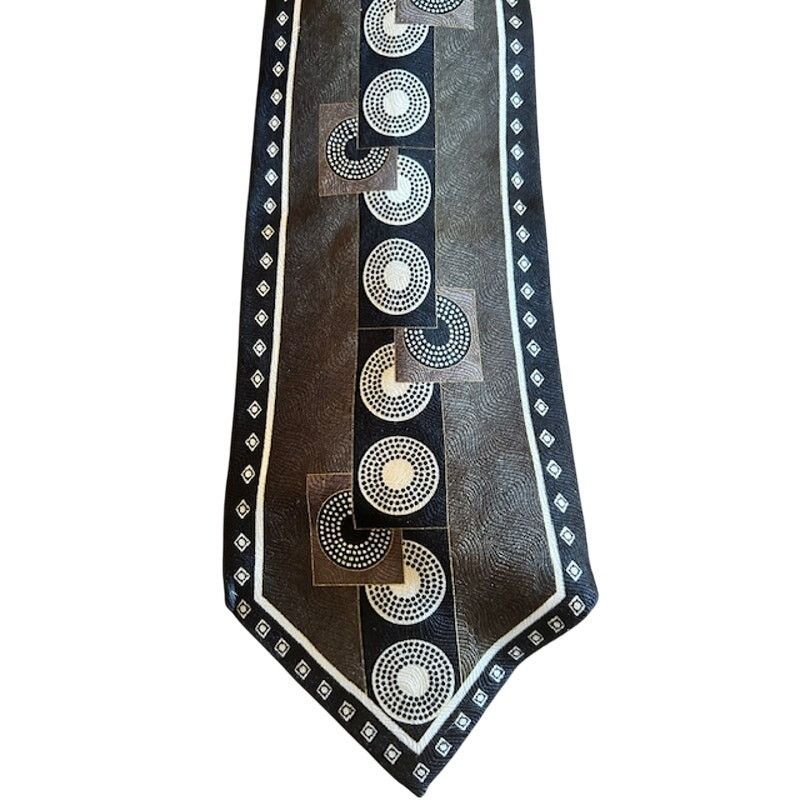 Other Bello Uomo 100% Silk Geometric Pattern Tie Made in Italy Size ONE SIZE - 3 Thumbnail