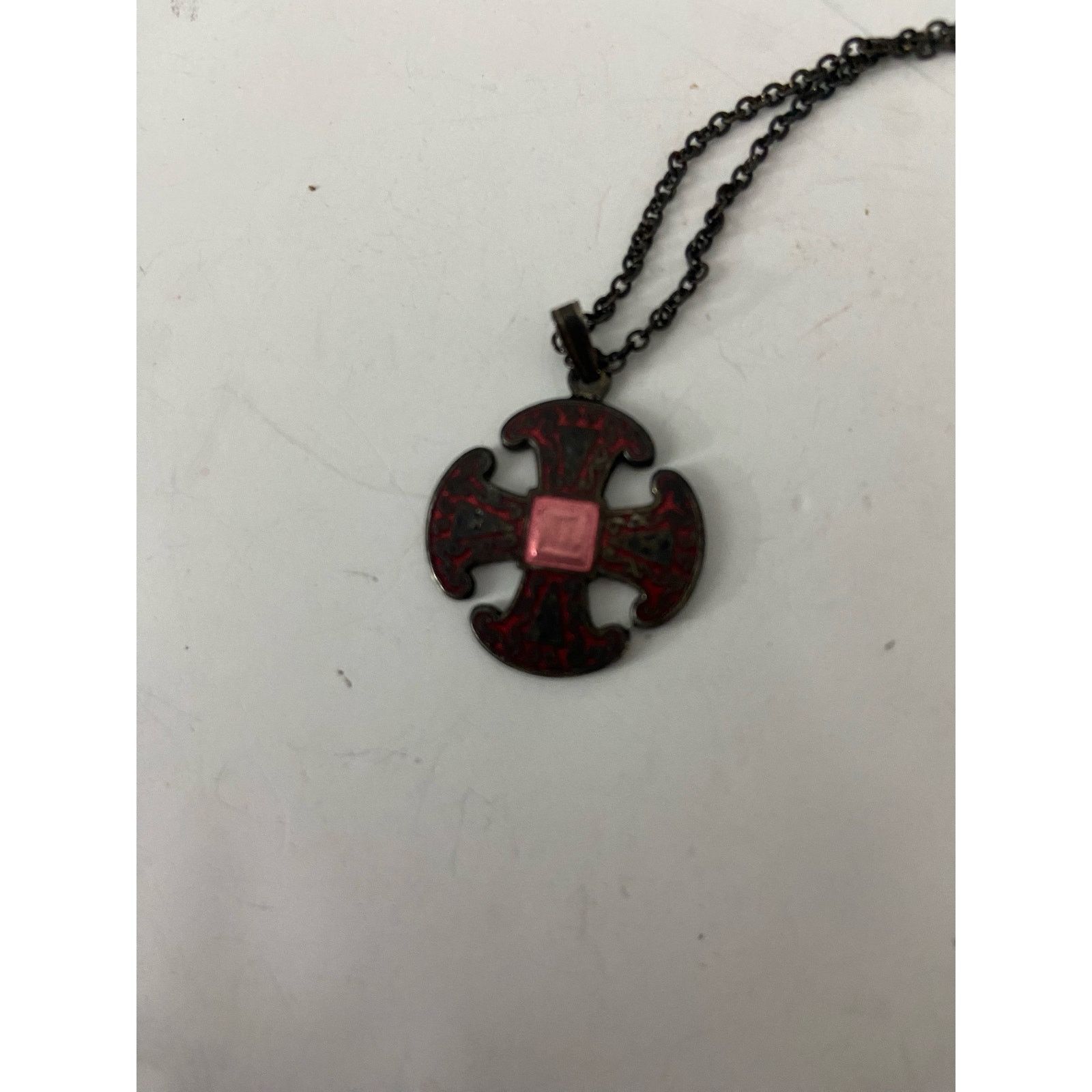 Handmade Vintage cross pendant necklace Size ONE SIZE - 5 Thumbnail