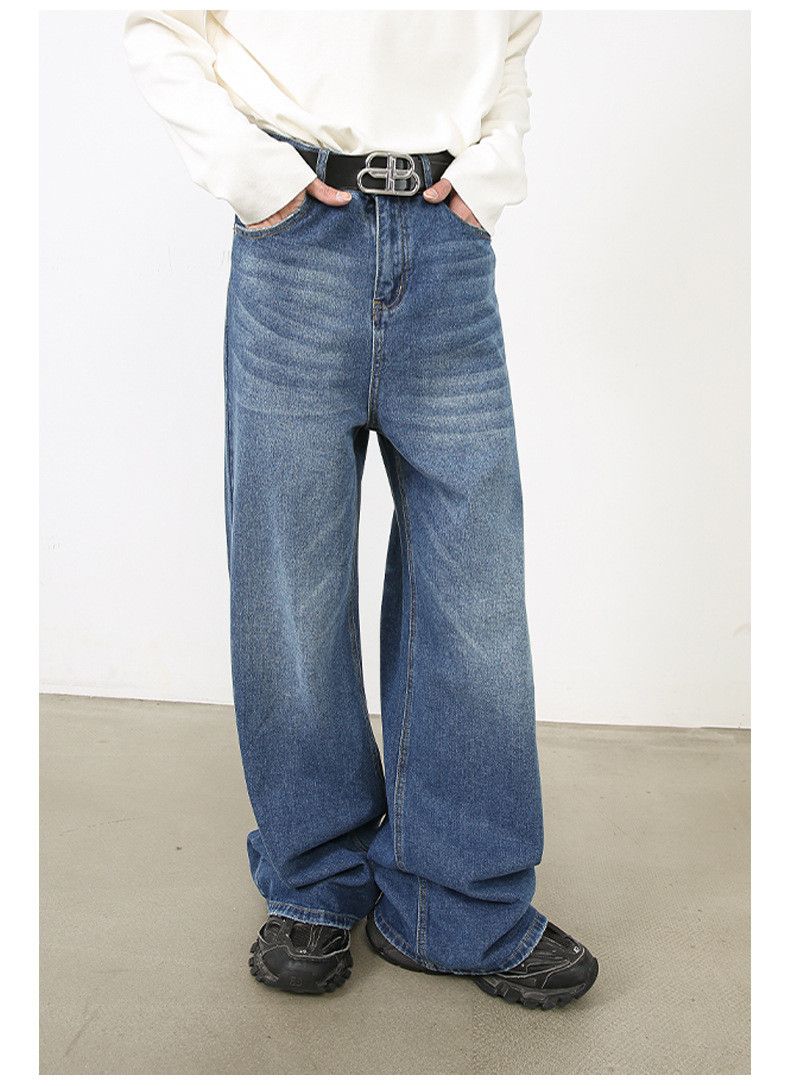Jean men's Japanese retro loose straight jeans Size US 32 / EU 48 - 1 Thumbnail