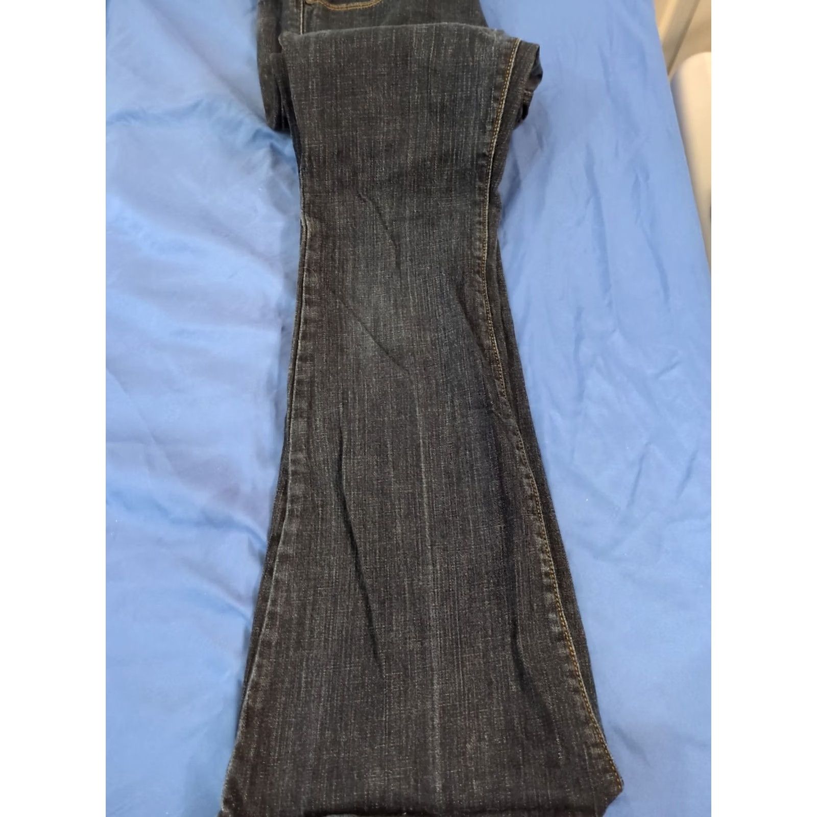 Vintage Bullhead Newport Skinny Flare Jeans 7R Dark Denim Stretch Low Rise Women's Jeans All Day Slim Length Full Length Blue Regular 7R Vintage No Size 28" / US 6 / IT 42 - 2 Thumbnail