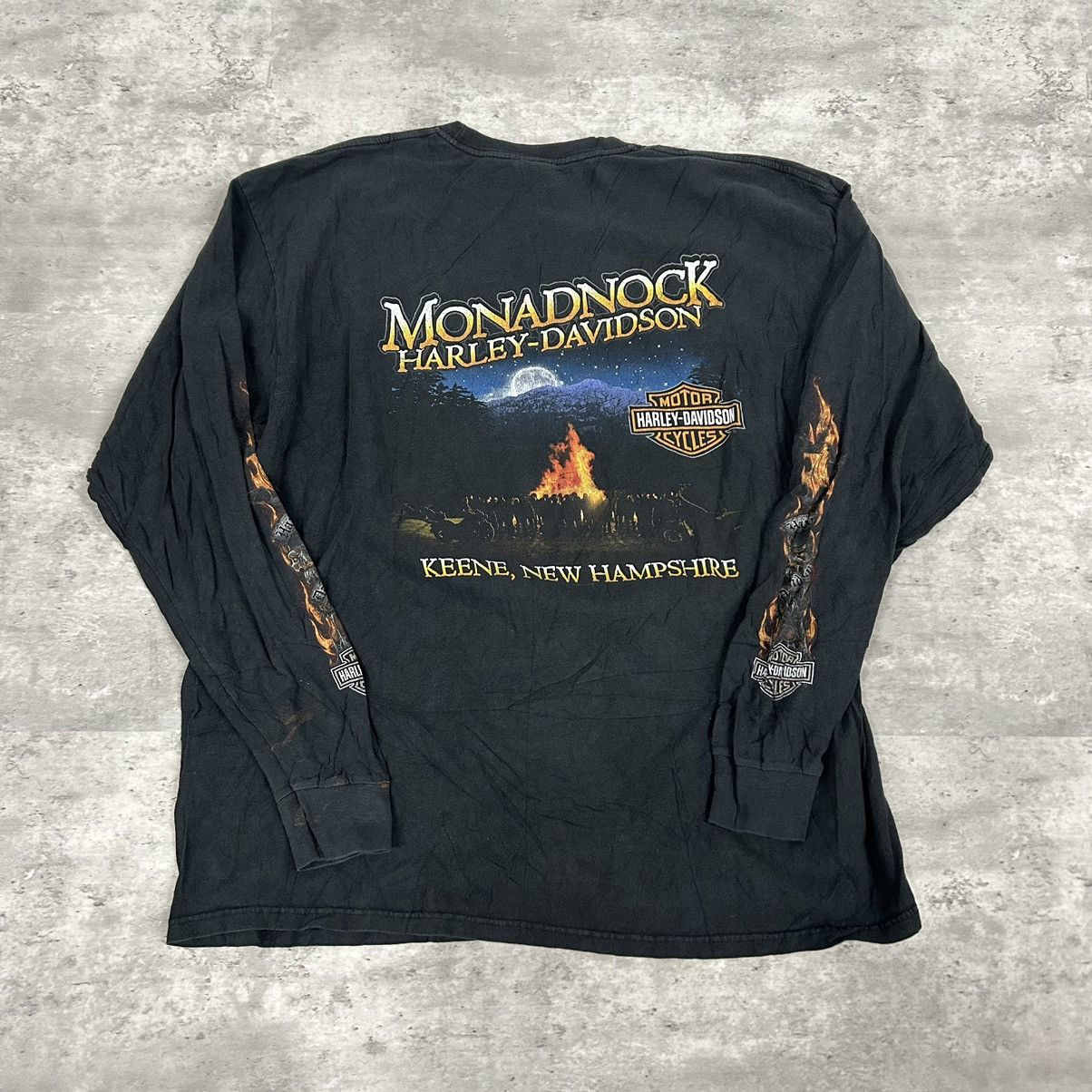 Harley Davidson vintage Harley Davidson long sleeve flame graphic t shirt 2x Size US XXL / EU 58 / 5 - 5 Thumbnail