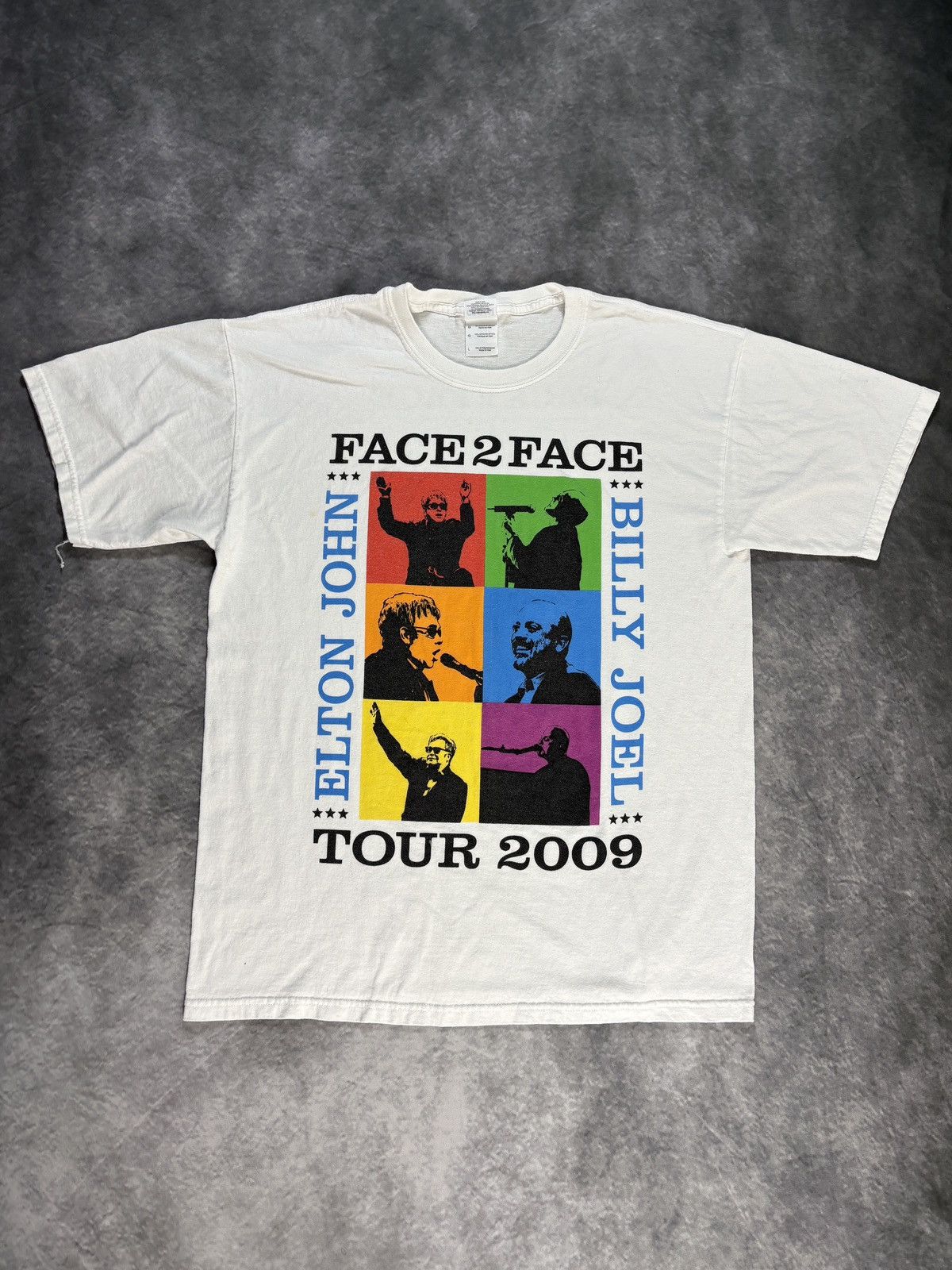Band Tees 2009 Elton John Billy Joel Face 2 Face Tour Tee Shirt Band Size US L / EU 52-54 / 3 - 2 Thumbnail