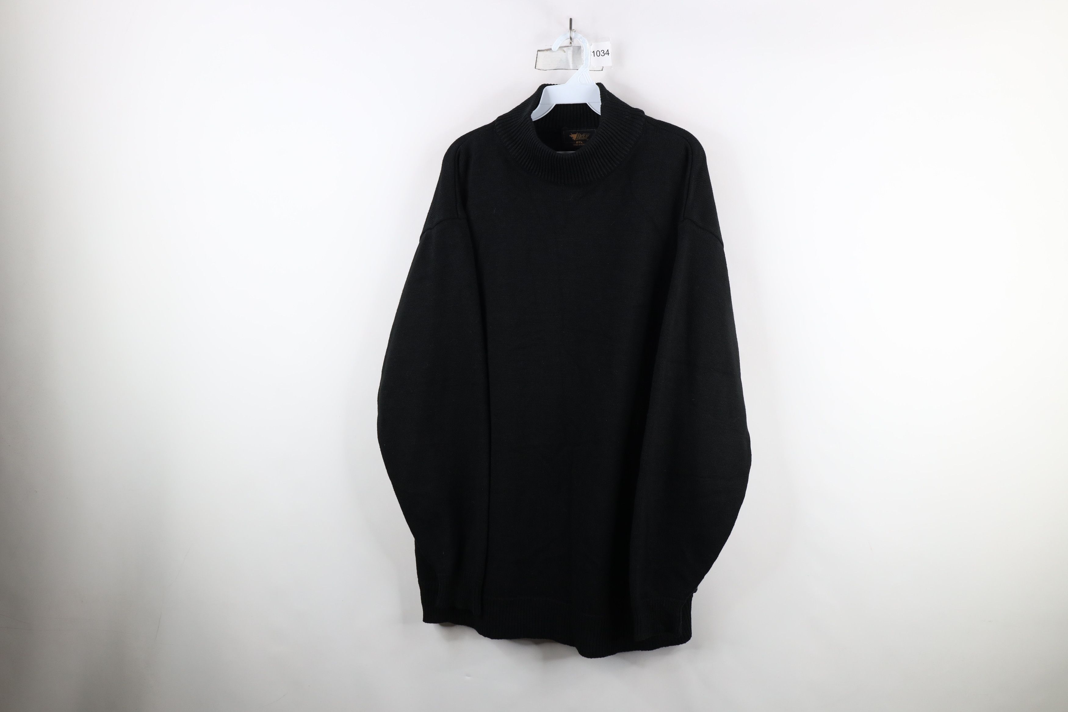 Vintage Vintage 90s Streetwear Fit Knit Mock Neck Sweater Black Size US XXL / EU 58 / 5 - 1 Thumbnail