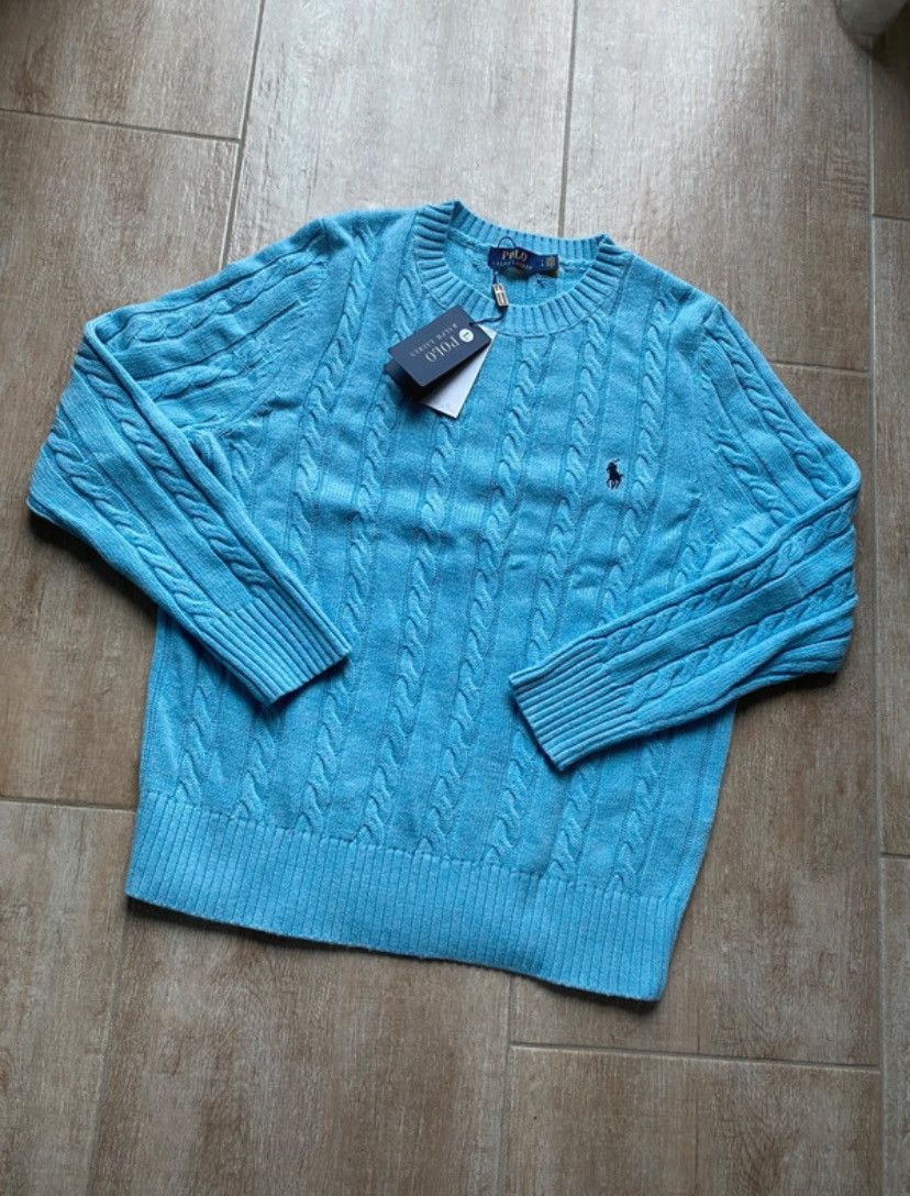 Polo Ralph Lauren Ralph Lauren Sweater mit Zopfmuster in Hellblau | Größe L Size US L / EU 52-54 / 3 - 1 Thumbnail
