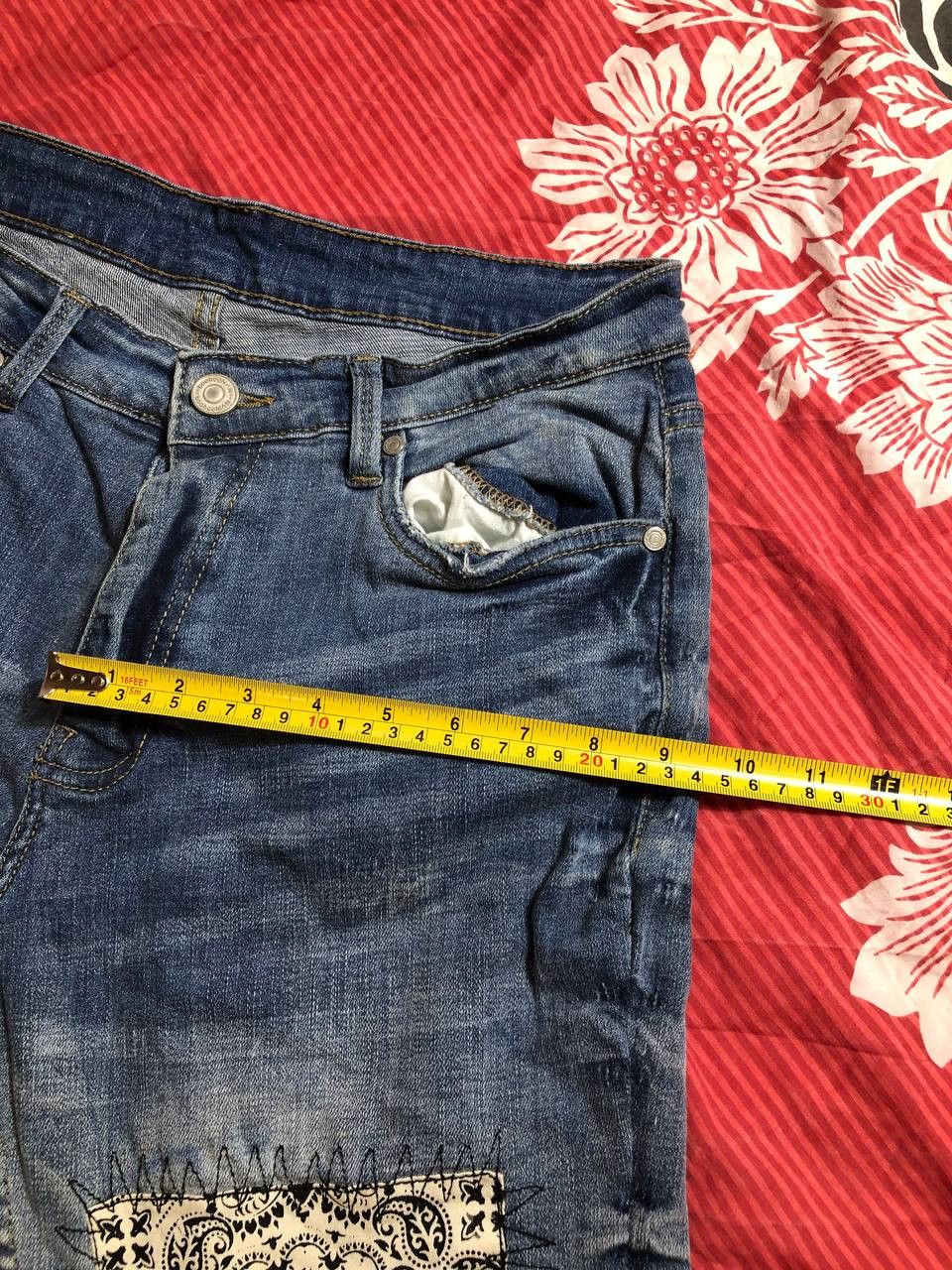 Japanese Brand Dirty Painted Distressed Thrashed Faded Baggy Jeans Y2K Size US 30 / EU 46 - 5 Thumbnail