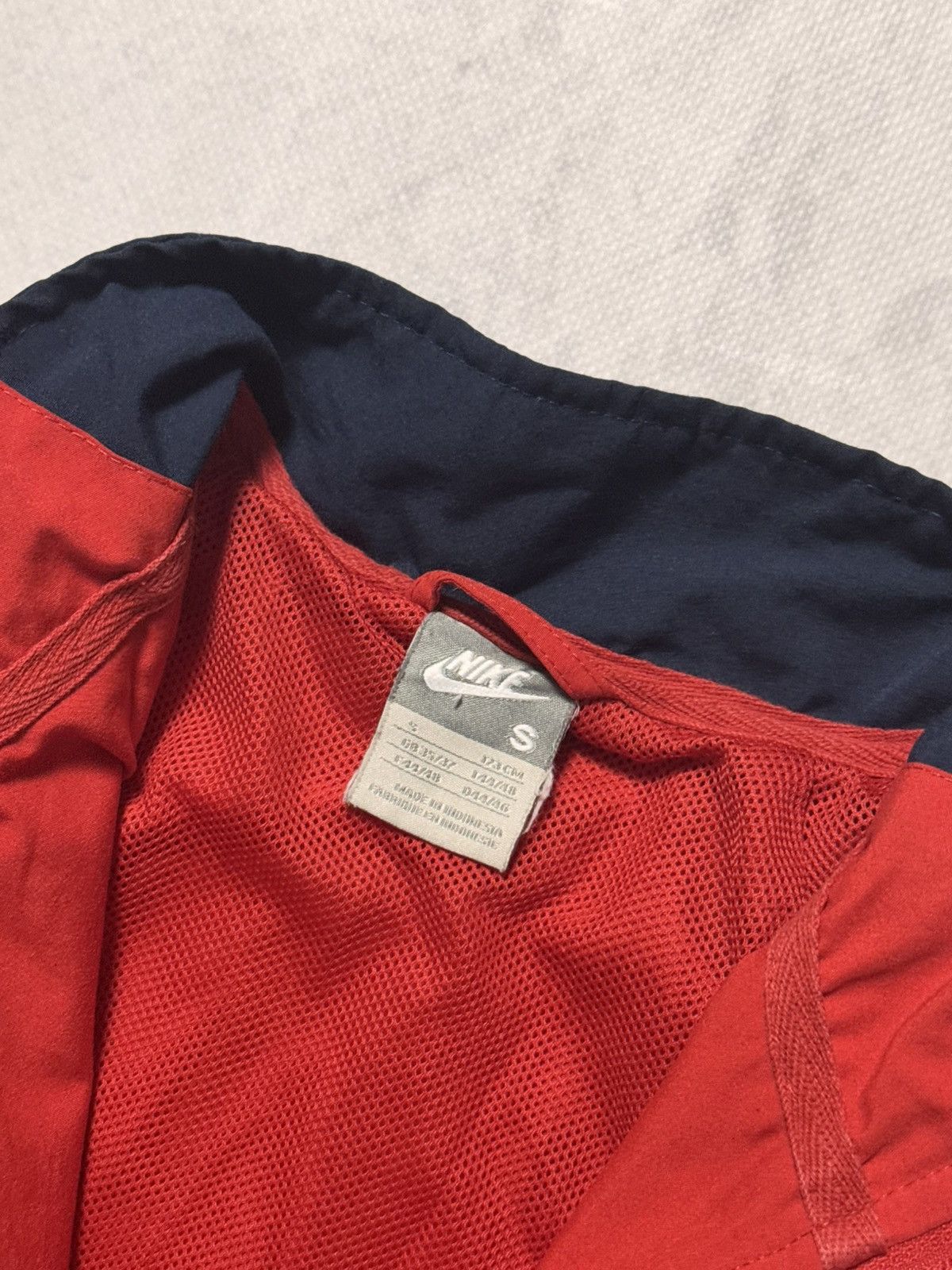 Nike × Vintage 00s Nike Vintage Mini Swoosh Oversize Drill Track Jacket Y2K Size US S / EU 44-46 / 1 - 5 Thumbnail