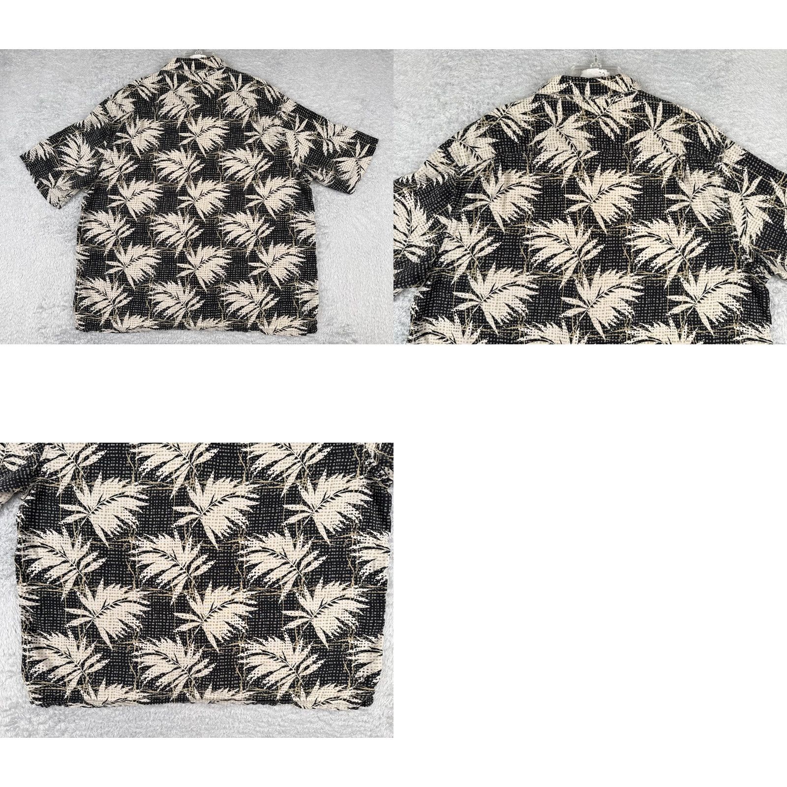 Vintage Axis LA Shirt Men 2XL Black Silk Floral Palm Leaf Hawaiian Aloha Beach Vacation Resort 100% Silk Button-Up Size US XXL / EU 58 / 5 - 9 Thumbnail