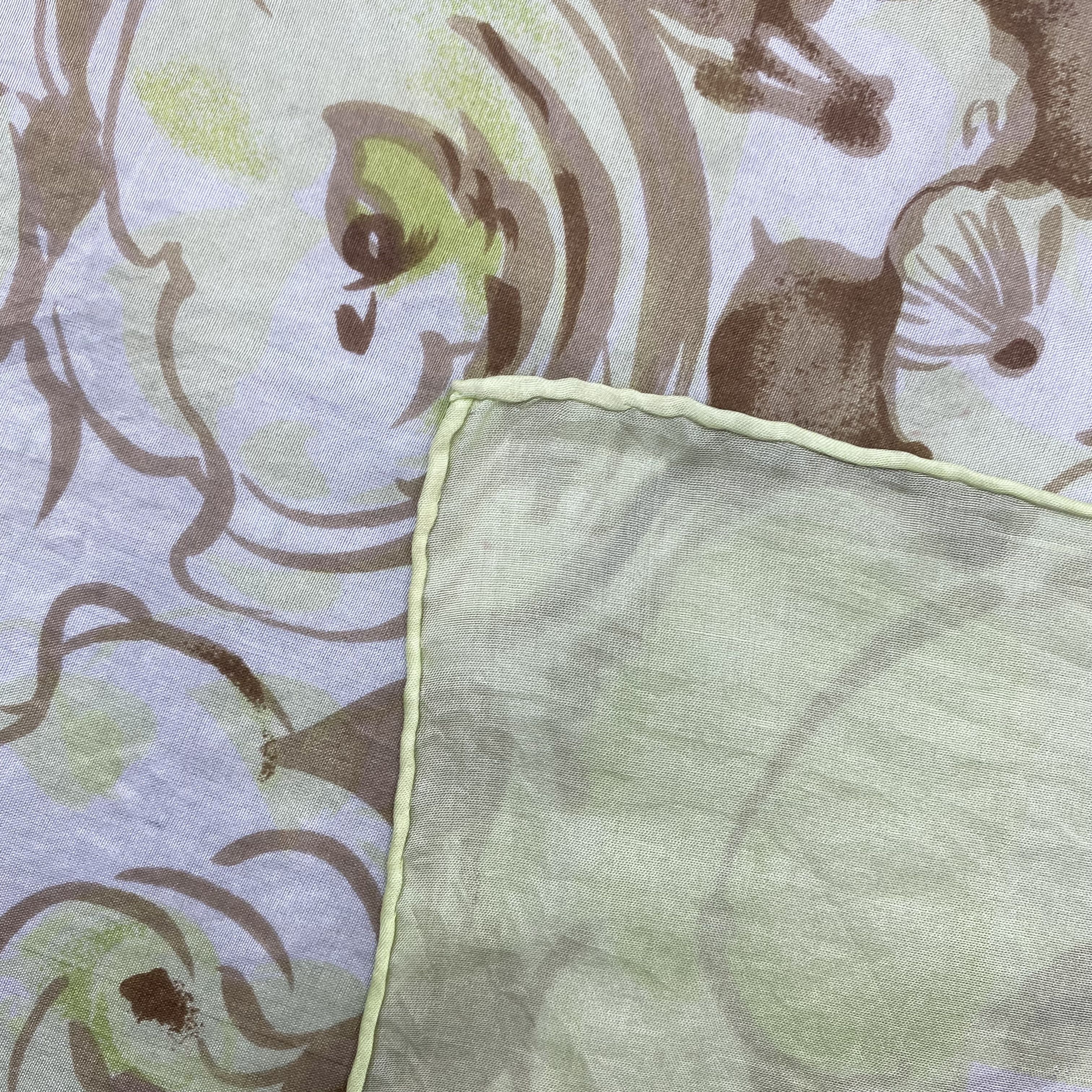 Japanese Brand Vintage Dessins Kanitz SILK Scarf Twill Stole Wraps Scarves Size ONE SIZE - 10 Thumbnail