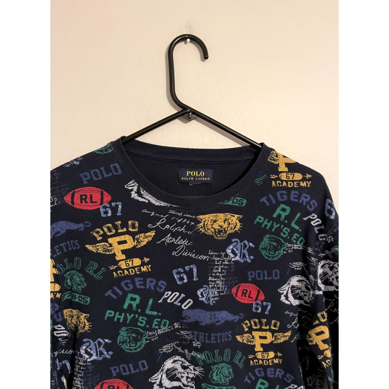 Polo Ralph Lauren Polo Ralph Lauren L/S P Wing RL 67 All Over Thermal Waffle L/S Shirt - Men's S Shirt Regular Cotton Blue Varsity P Wing 90s? Size US S / EU 44-46 / 1 - 2 Thumbnail