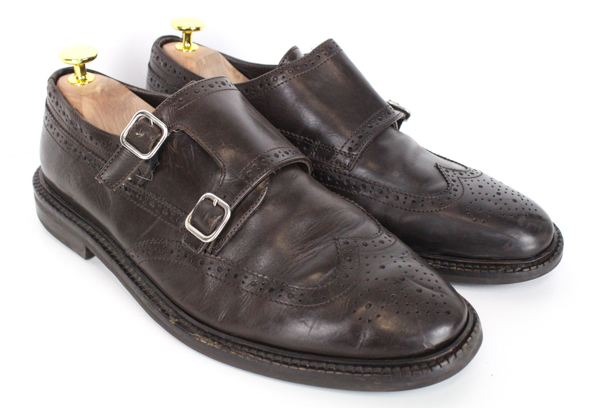 Suitsupply EU40 Dark Brown Buckled Leather Formal 72822 Size US 7 / EU 40 - 1 Thumbnail