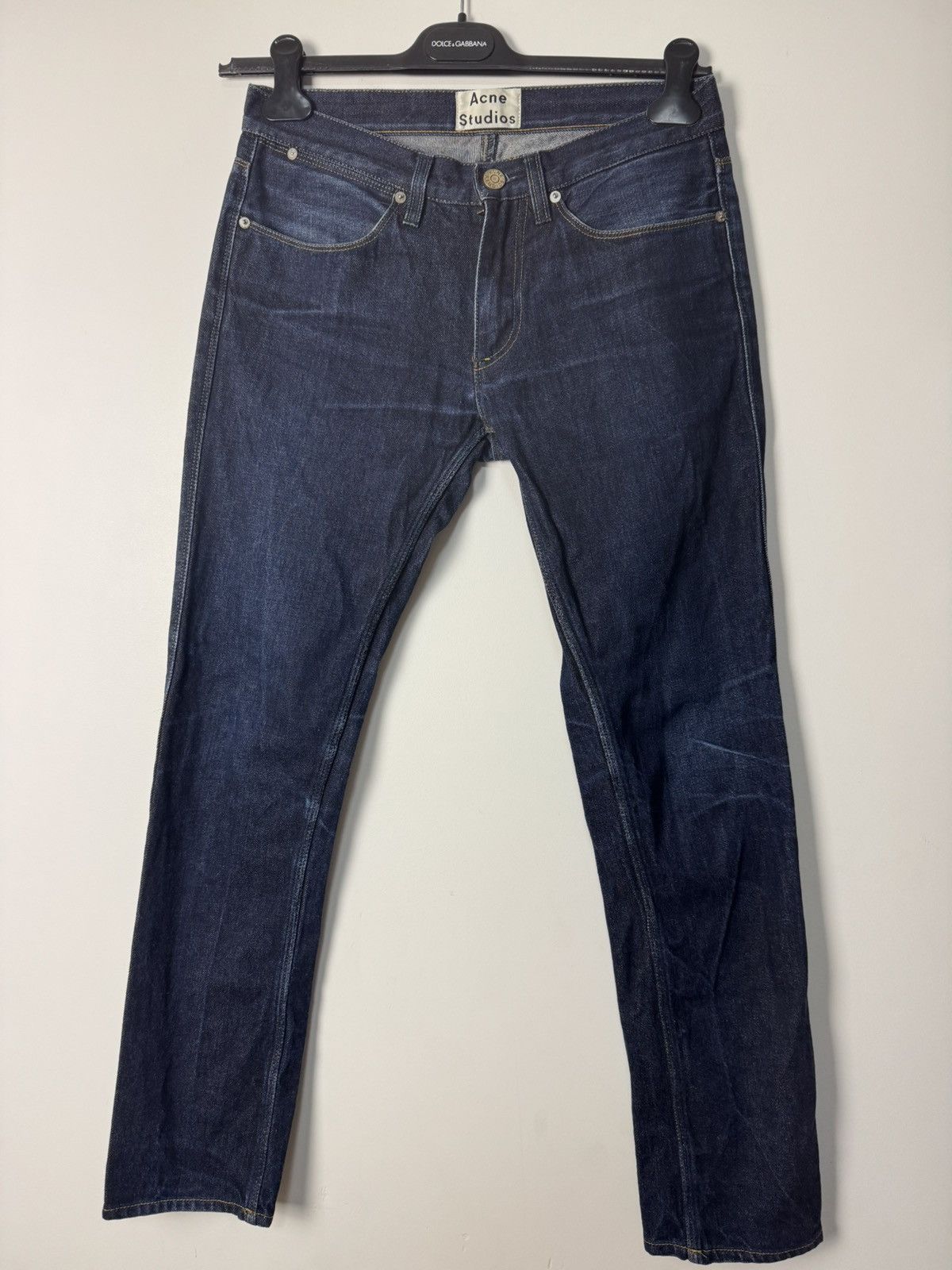 Acne Studios Acne Studios Max Raw Denim Jeans Navy Washed Vintage Style Size 30" / US 8 / IT 44 - 3 Thumbnail