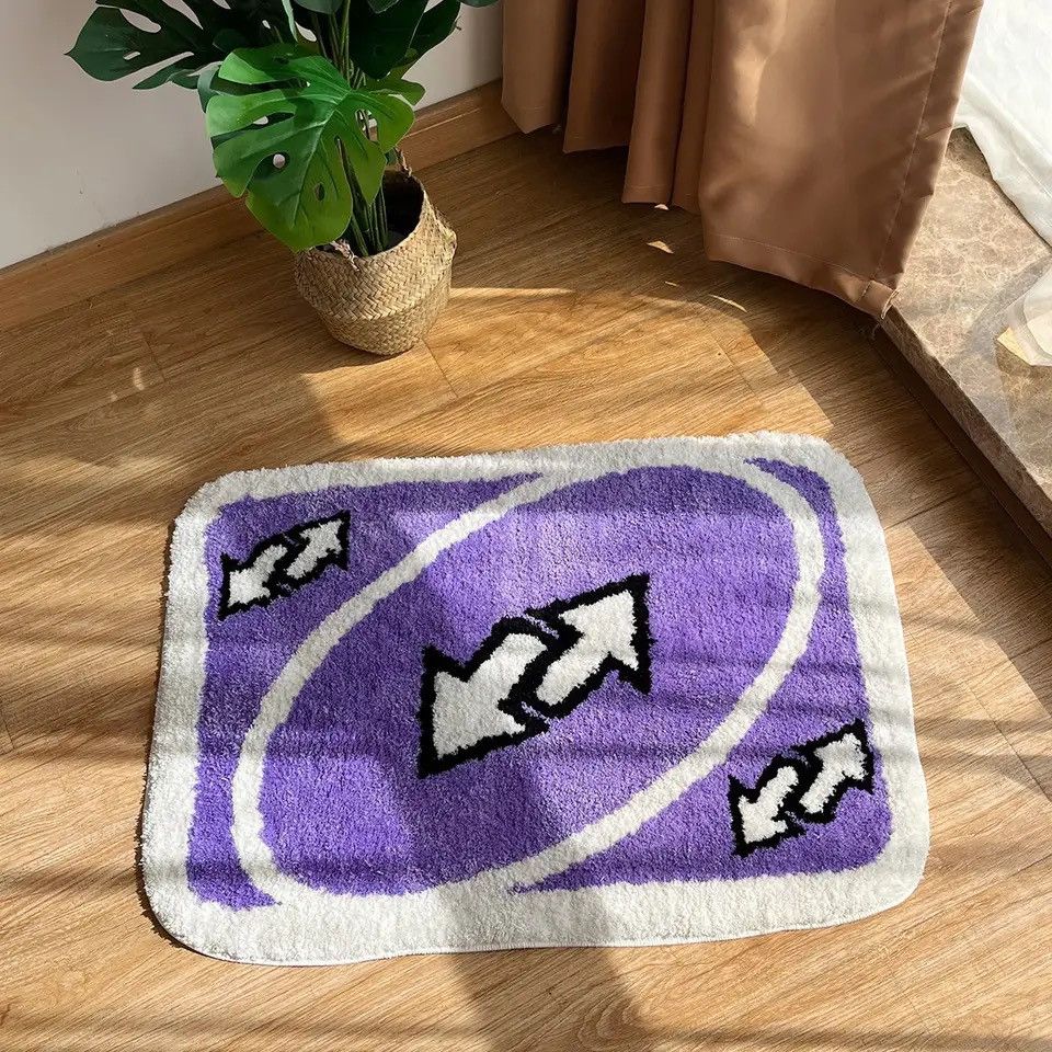 Handmade Uno Card Fluffy Tufted Carpet Rug Size ONE SIZE - 1 Thumbnail