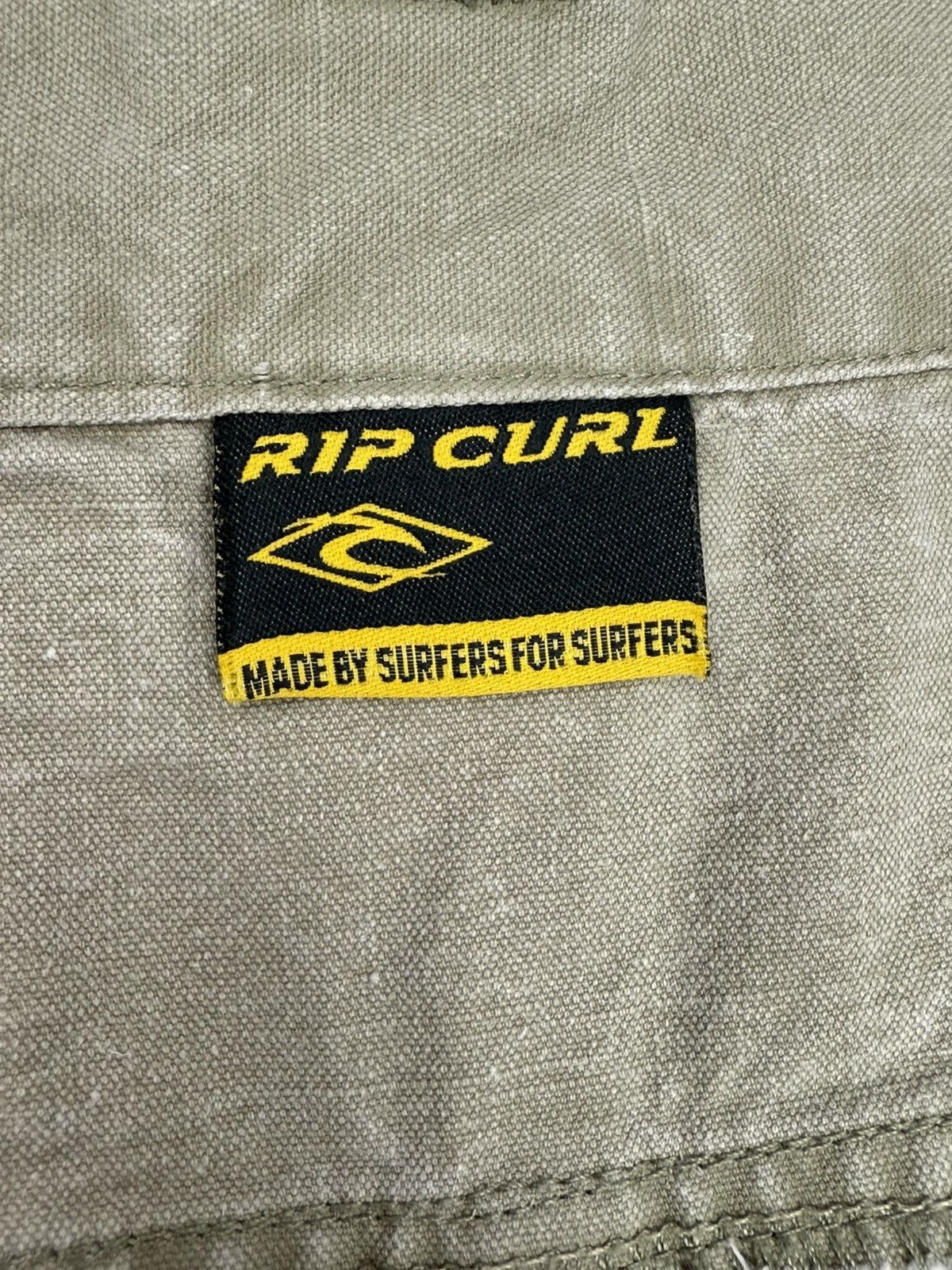 Rip Curl 1990’s Vintage Rip Curl Khaki Green Canvas Long Shorts Jorts Size US 30 / EU 46 - 4 Thumbnail