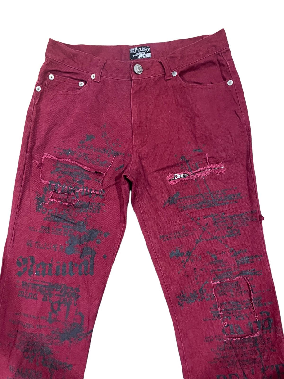 If Six Was Nine × Japanese Brand × Le Grande Bleu (L.G.B.) Japanese Skulldeos Bones Of Cerebral Cranium Jeans Size US 32 / EU 48 - 12 Thumbnail