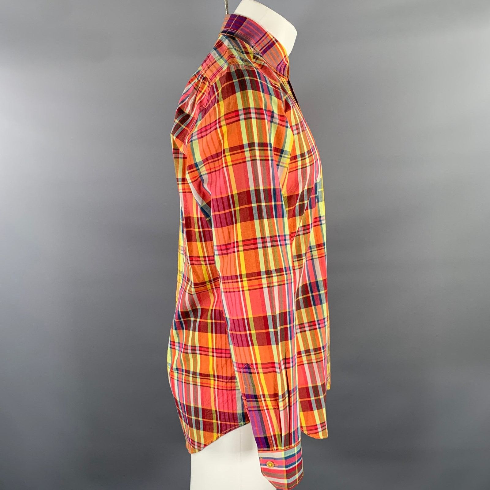 Paul Smith PAUL SMITH Size M Multi-Color Plaid Cotton Cutaway LS Shirt Size US M / EU 48-50 / 2 - 3 Thumbnail