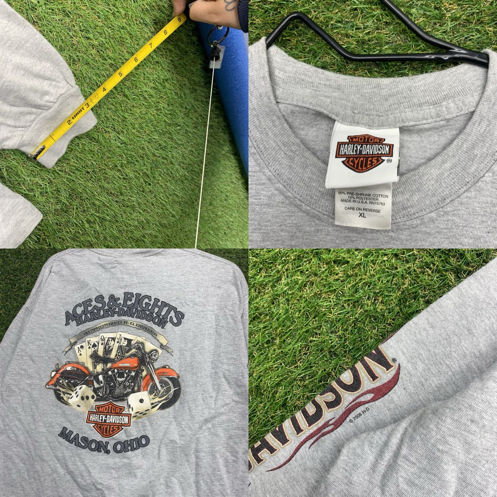 Harley Davidson Harley-Davidson Shirt Mens XL Motorcycle Long Sleeve Flame Dice Cards Casino Shirt Size US XL / EU 56 / 4 - 8 Thumbnail