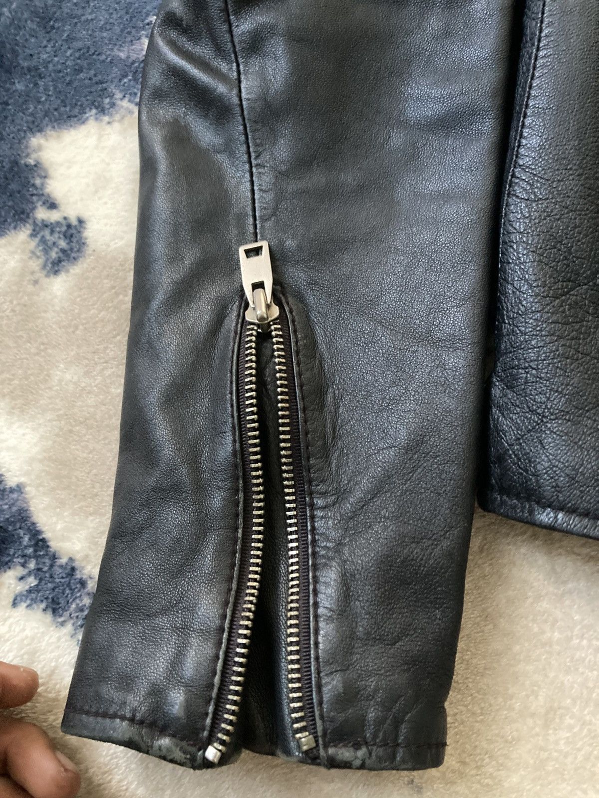 Vintage 80s Ramones Real Leather Natural Washed Biker Jacket Size US XS / EU 42 / 0 - 7 Thumbnail