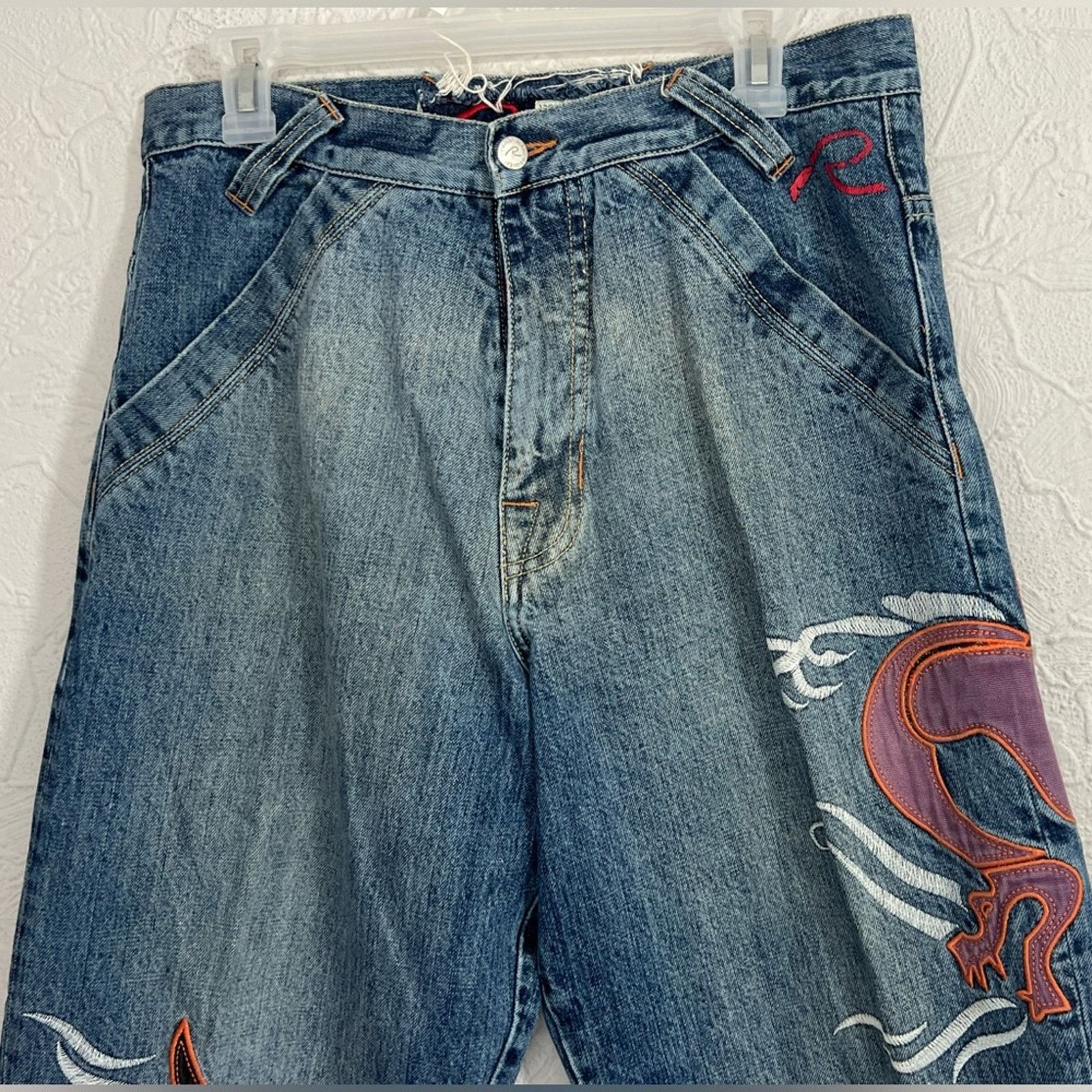Request Jeans Vintage Request Jeans Men 28x31 Embroidered Y2K Skater RARE Size US 28 / EU 44 - 5 Thumbnail