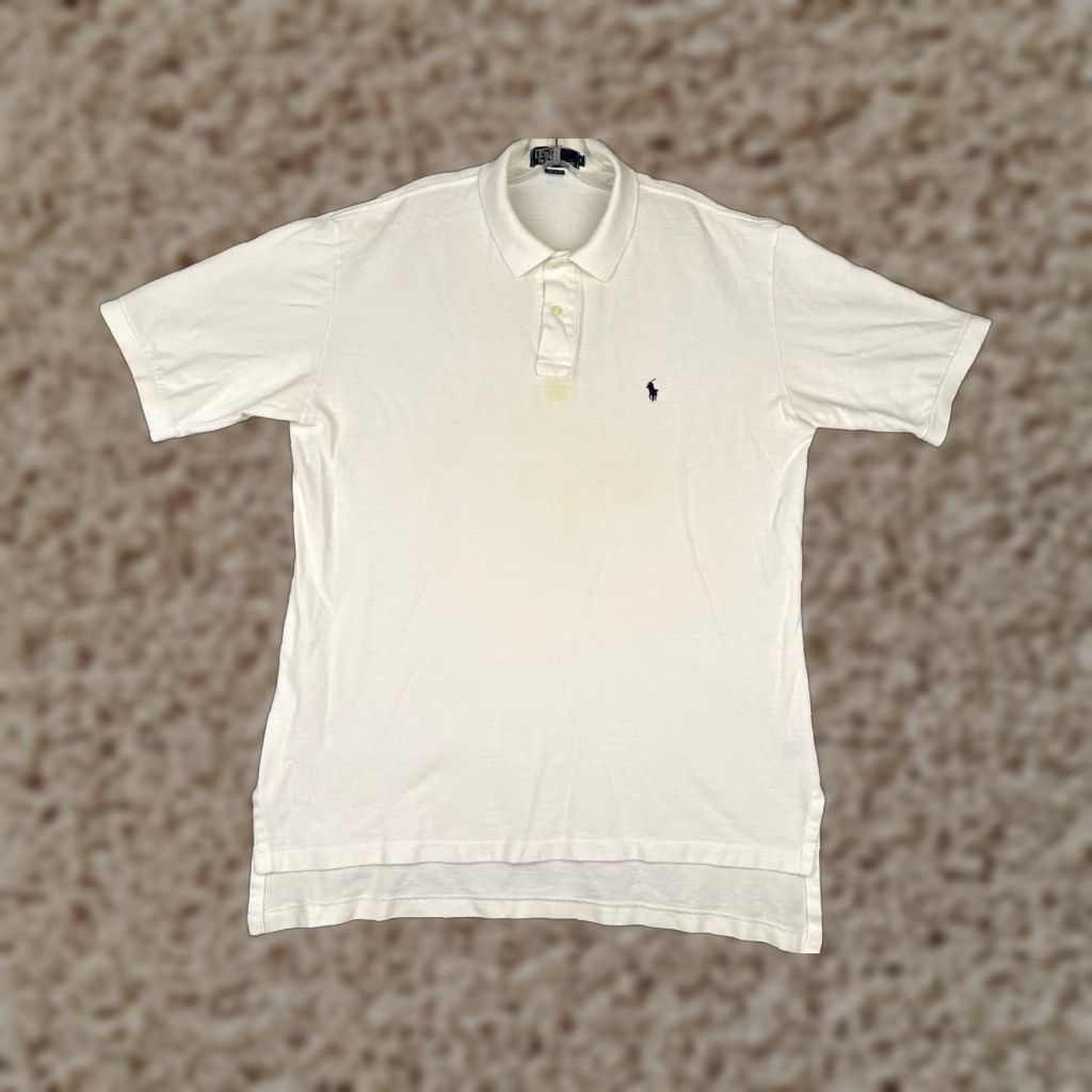 Ralph Lauren VINTAGE Ralph Lauren Polo Shirt Men L White 100% Cotton Pony Made USA Mens Polo Shirts 100% Cotton White Polo Shirt Size US L / EU 52-54 / 3 - 1 Thumbnail