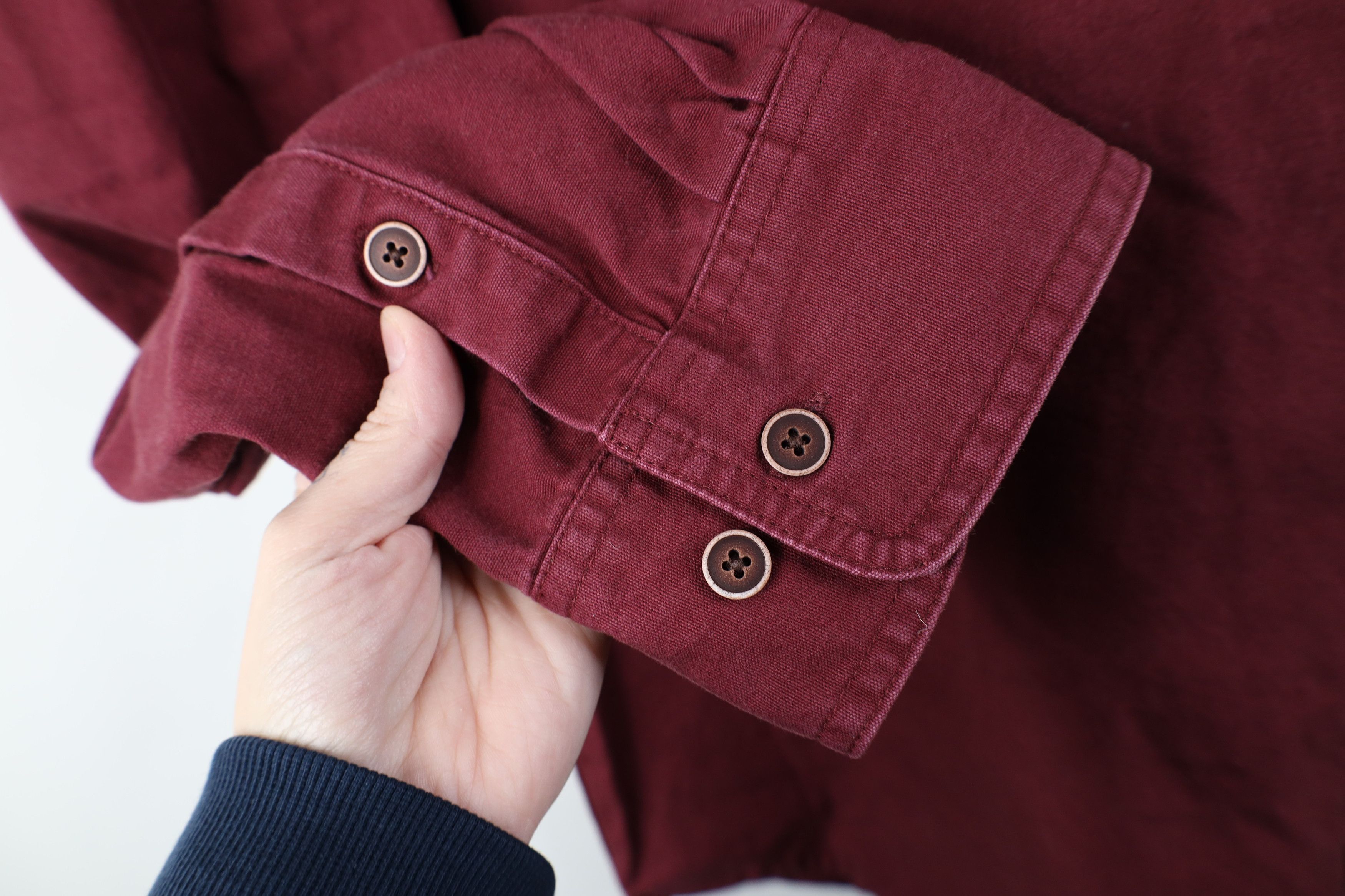 Cabelas Vintage Cabelas Heavyweight Canvas Collared Button Shirt Red Size US XXL / EU 58 / 5 - 5 Thumbnail