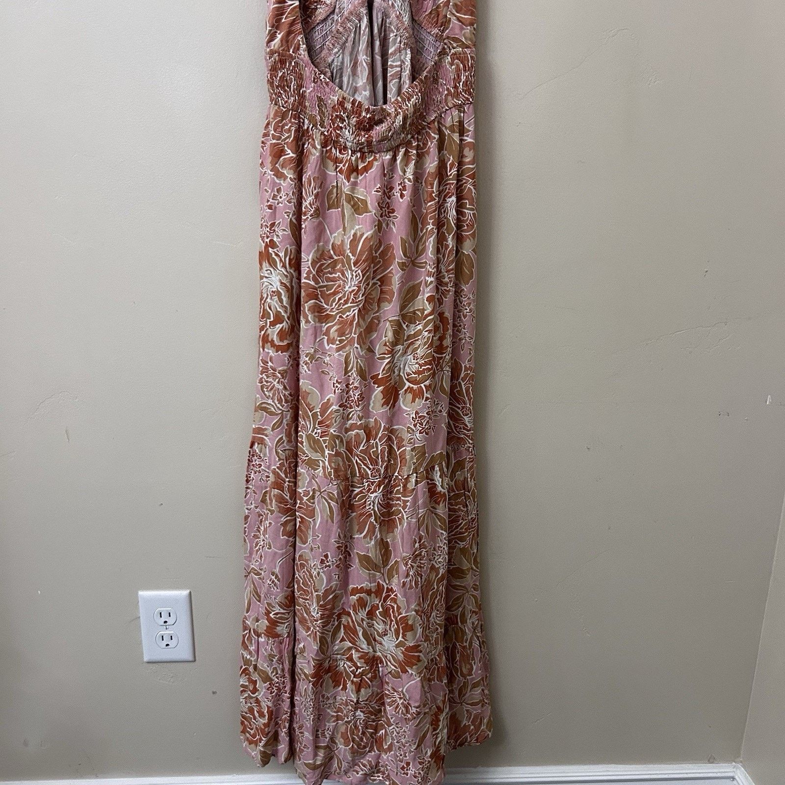 Other Women's Zesica Peach Floral Halter Maxi Sundress Sz L Size L / US 10 / IT 46 - 7 Thumbnail
