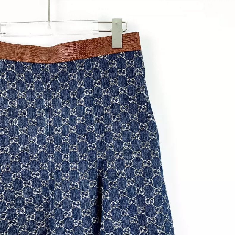 Gucci Gucci Dark Blue Logo Cotton Denim Skirt-2506 Size 41" - 3 Thumbnail