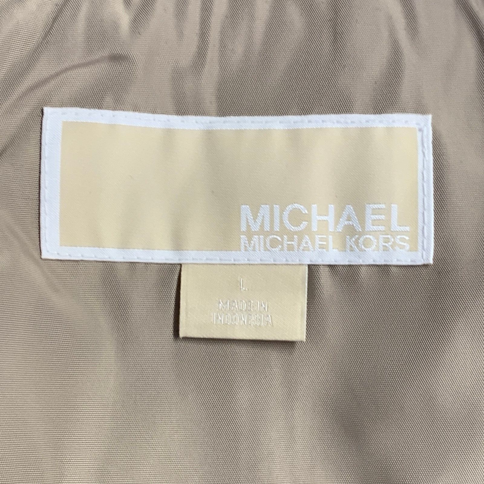 Michael Kors MICHAEL by MICHAEL KORS Size L Beige Polyester Hooded Jacket Size L / US 10 / IT 46 - 4 Thumbnail